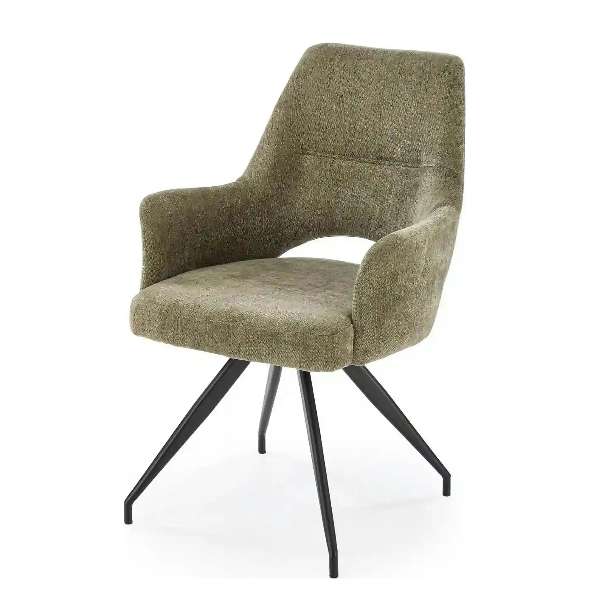 Scaun rotativ K542, verde/negru, stofa clasica/metal, 58x64x88 cm