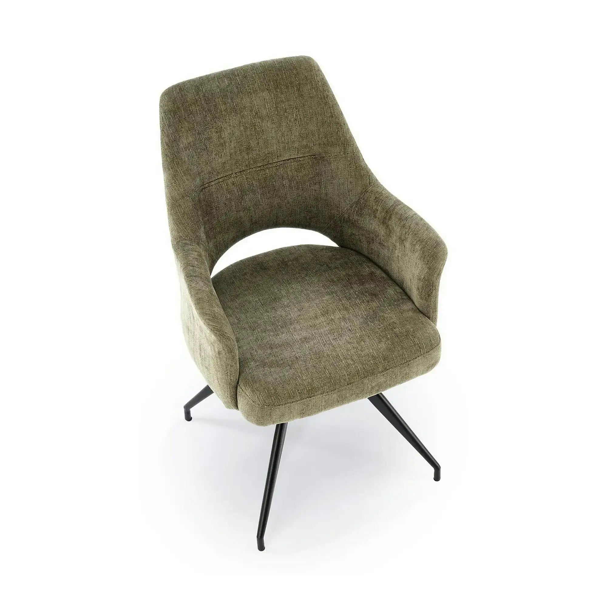 Scaun rotativ K542, verde/negru, stofa clasica/metal, 58x64x88 cm