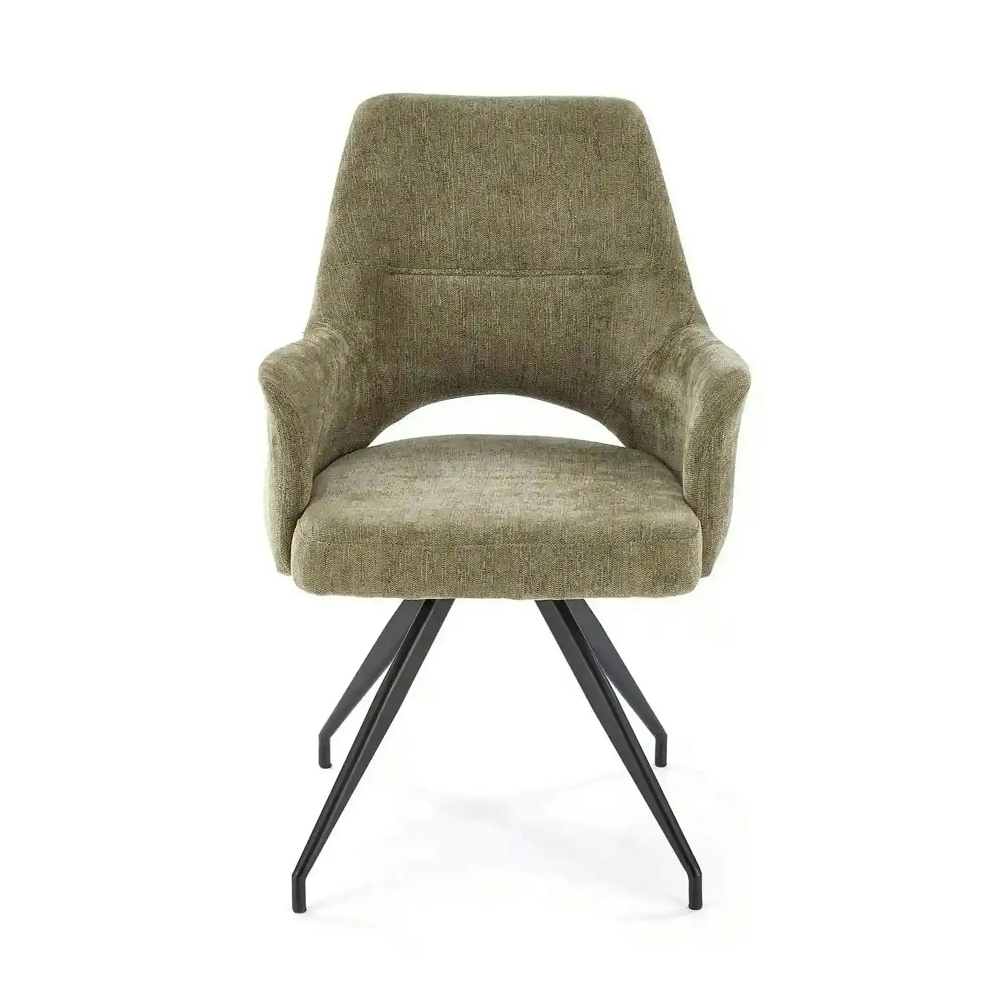 Scaun rotativ K542, verde/negru, stofa clasica/metal, 58x64x88 cm
