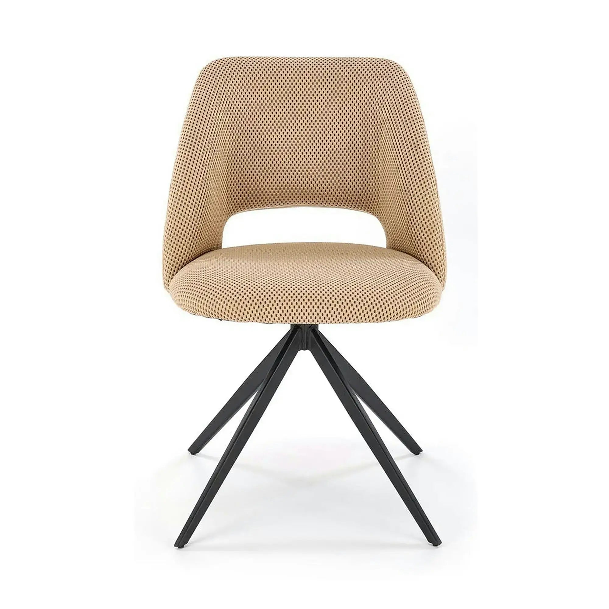 Scaun rotativ K546, bej/negru, panza/metal, 52x60x79 cm