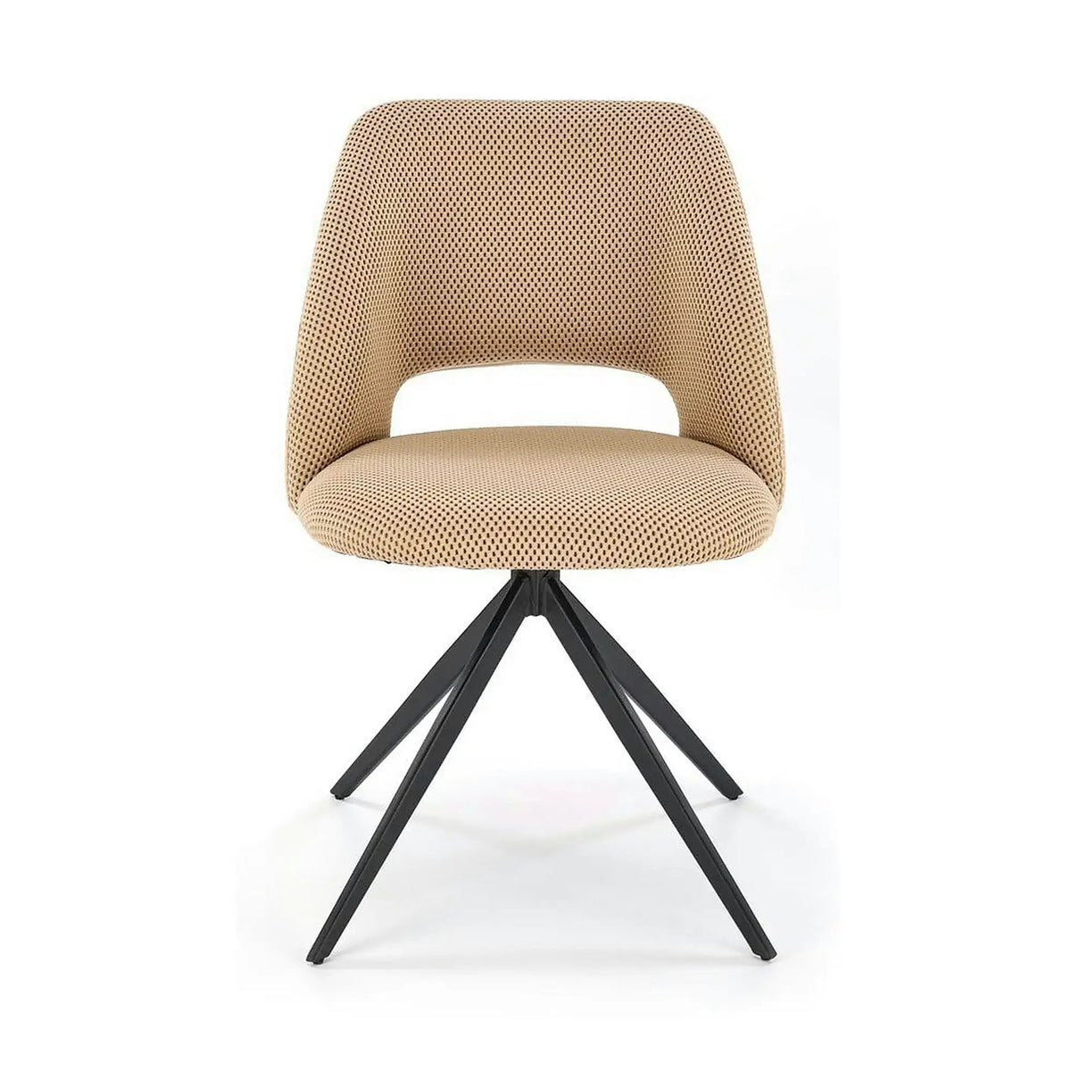 Scaun rotativ K546, bej/negru, panza/metal, 52x60x79 cm
