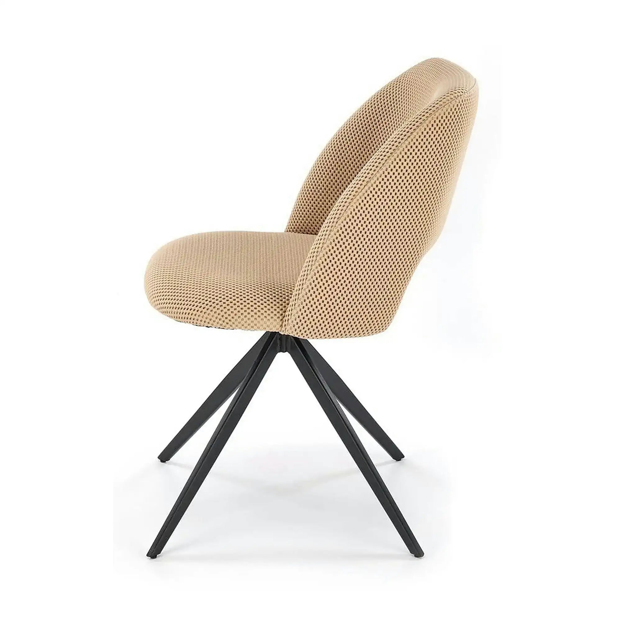 Scaun rotativ K546, bej/negru, panza/metal, 52x60x79 cm