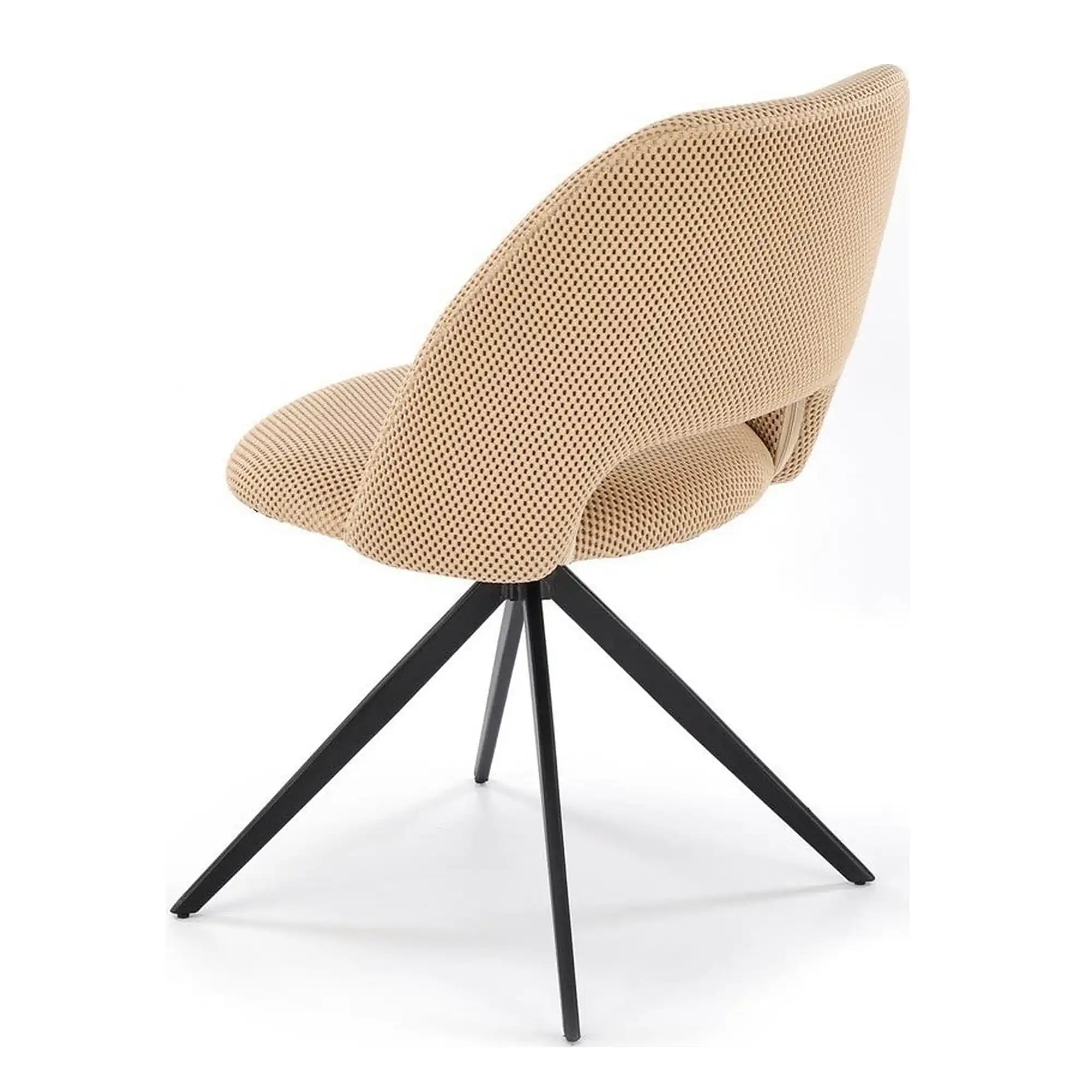 Scaun rotativ K546, bej/negru, panza/metal, 52x60x79 cm