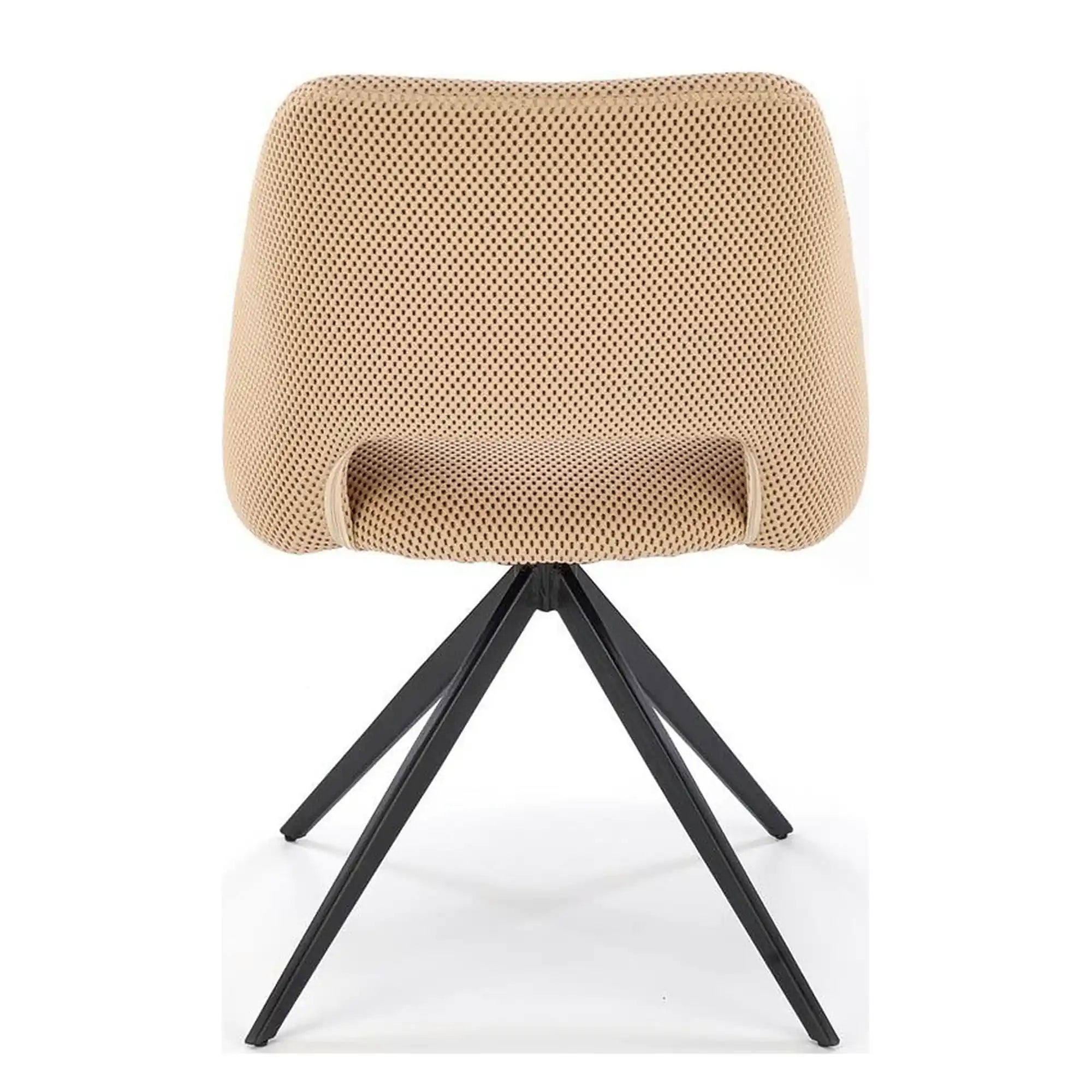 Scaun rotativ K546, bej/negru, panza/metal, 52x60x79 cm