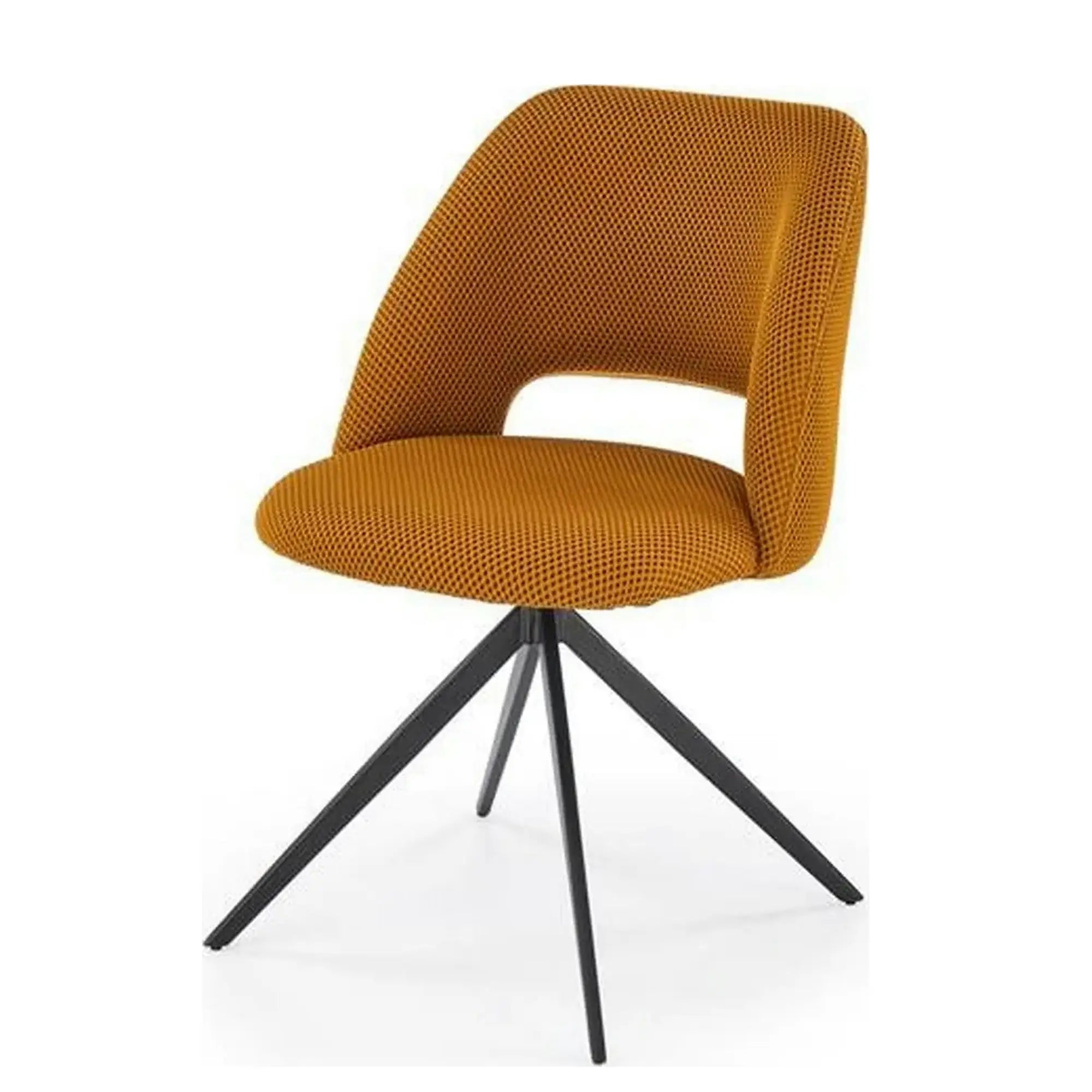 Scaun rotativ K546, galben/negru, panza/metal, 52x60x79 cm