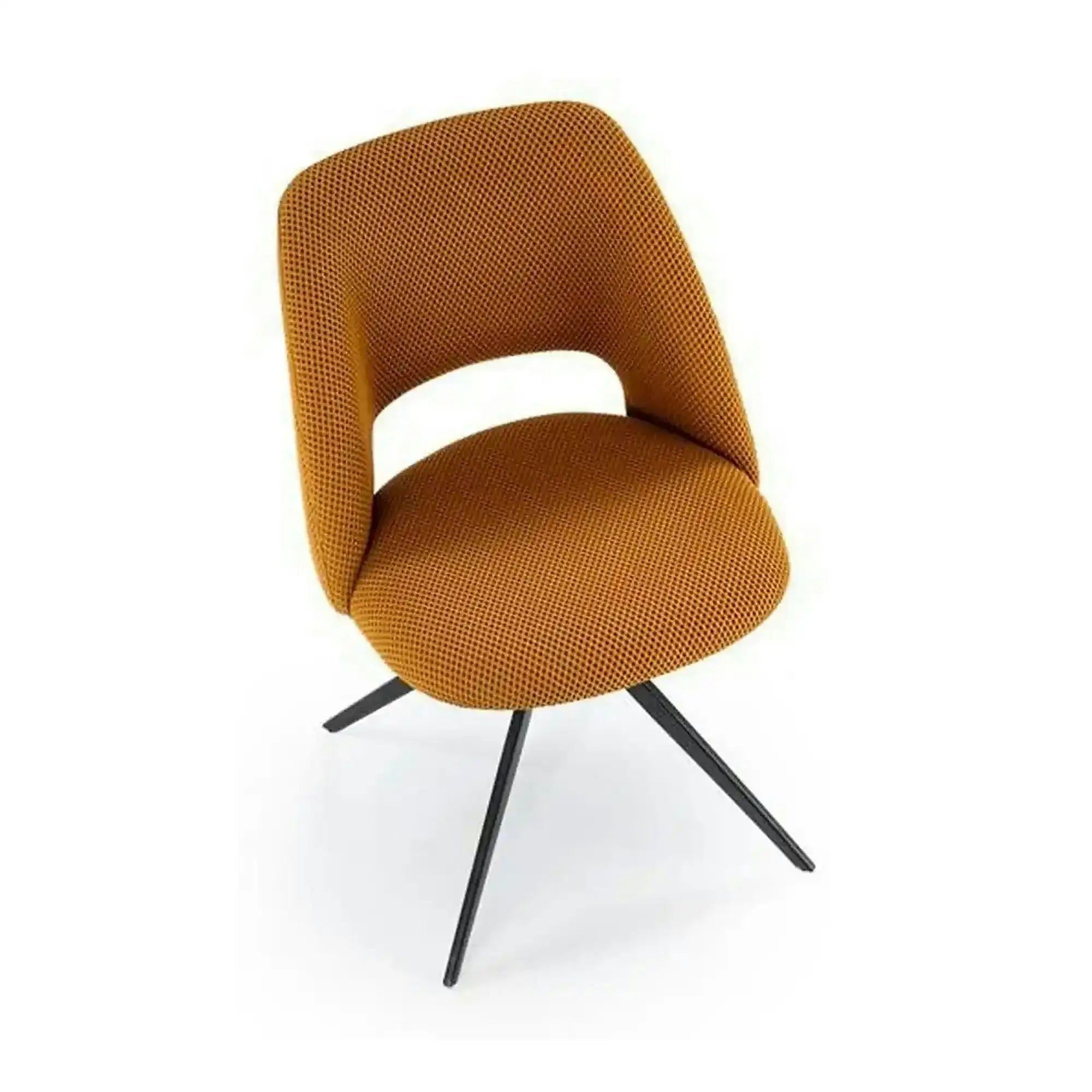 Scaun rotativ K546, galben/negru, panza/metal, 52x60x79 cm