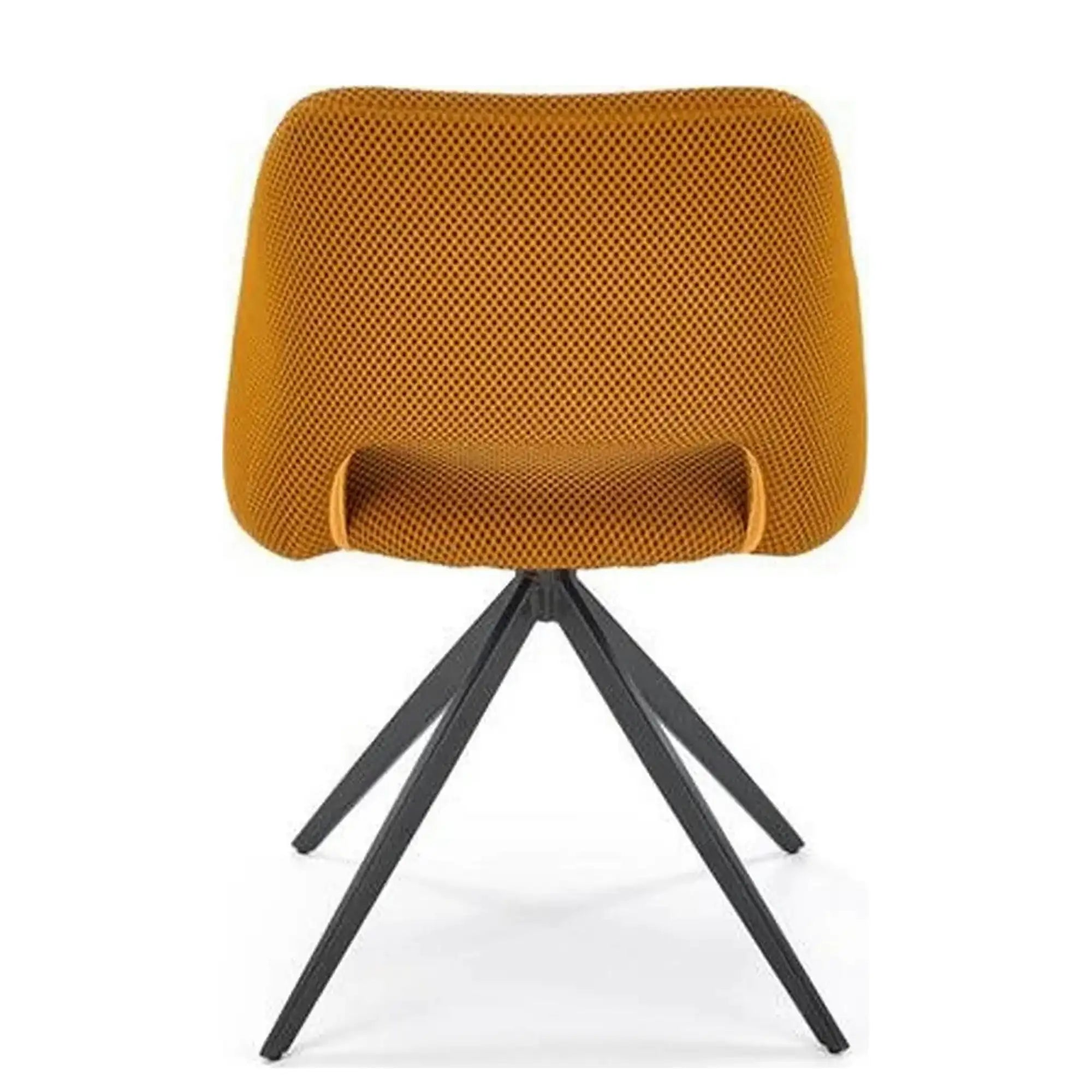 Scaun rotativ K546, galben/negru, panza/metal, 52x60x79 cm