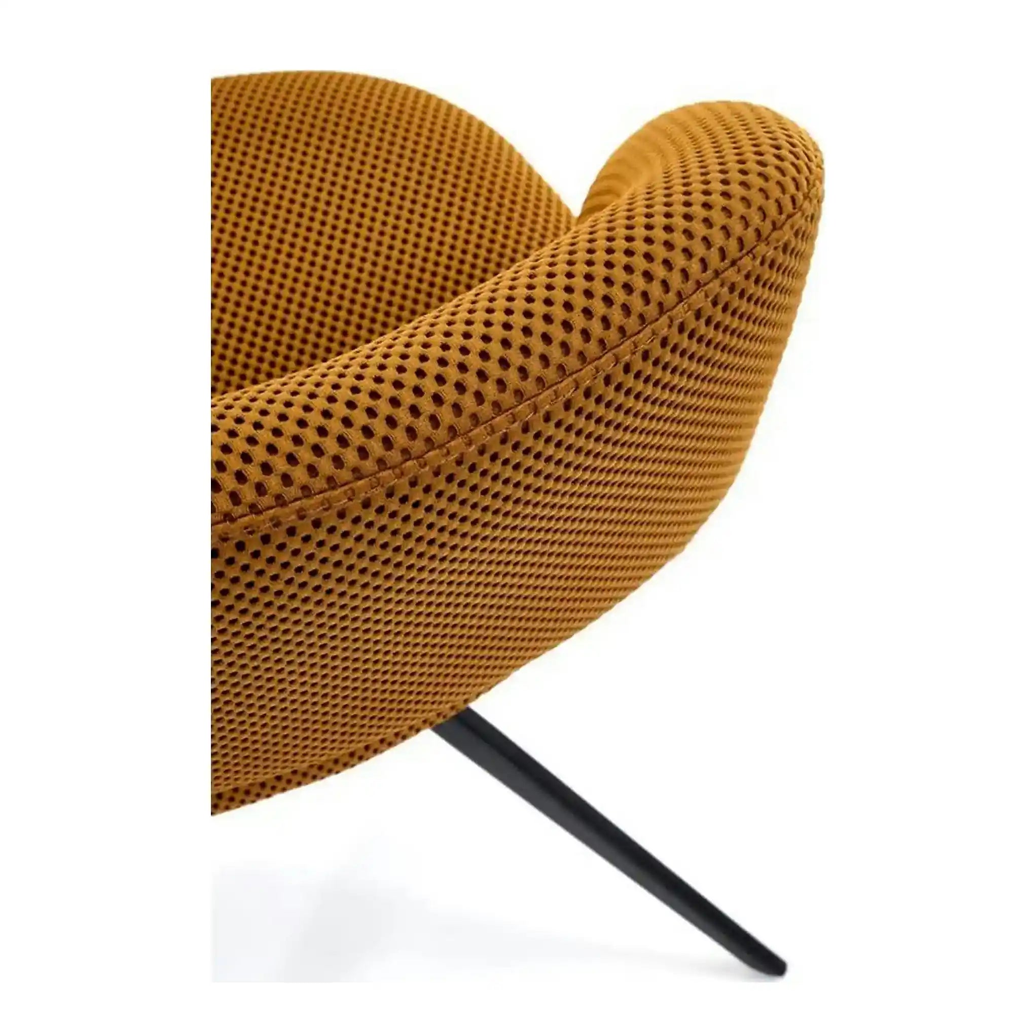 Scaun rotativ K546, galben/negru, panza/metal, 52x60x79 cm