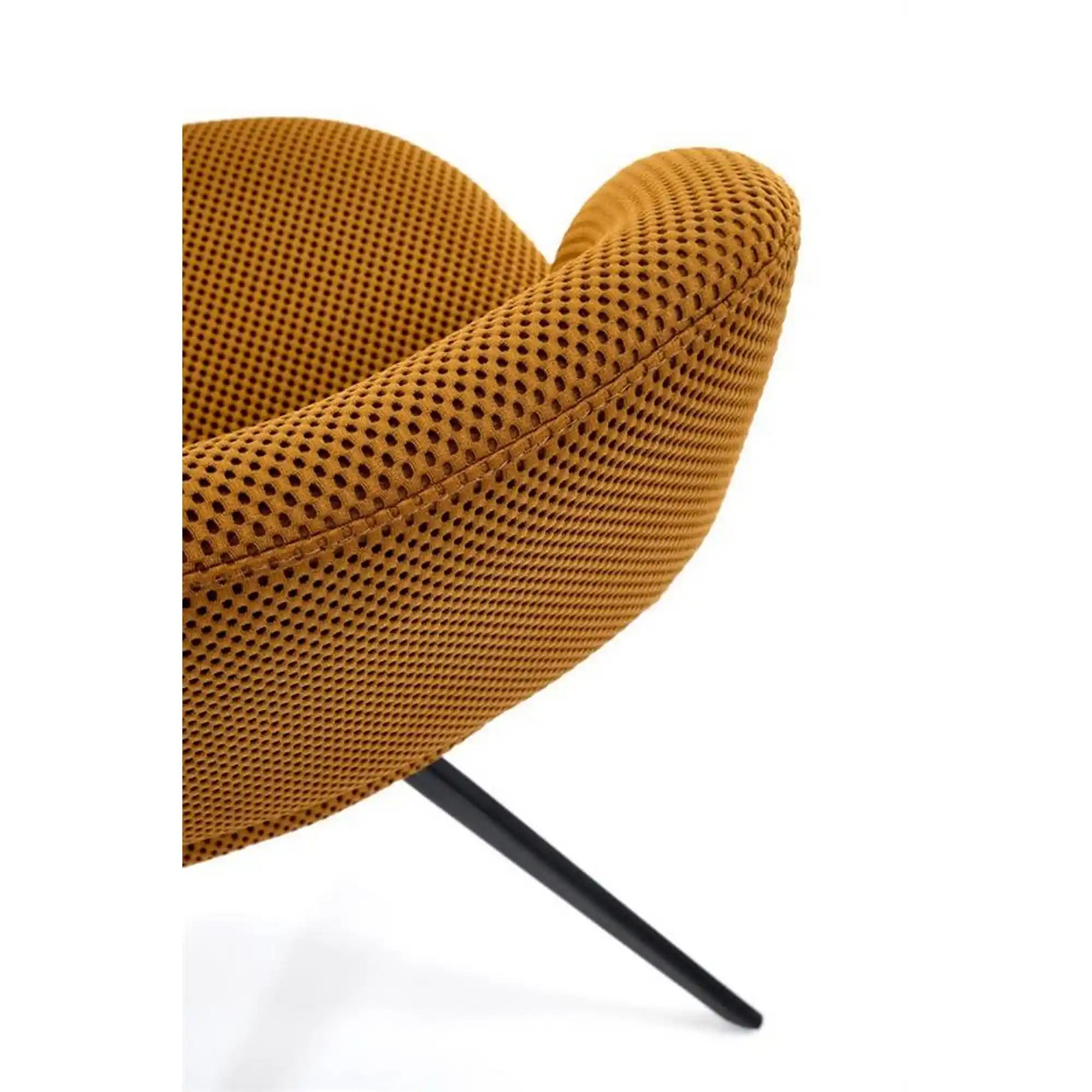 Scaun rotativ K546, galben/negru, panza/metal, 52x60x79 cm