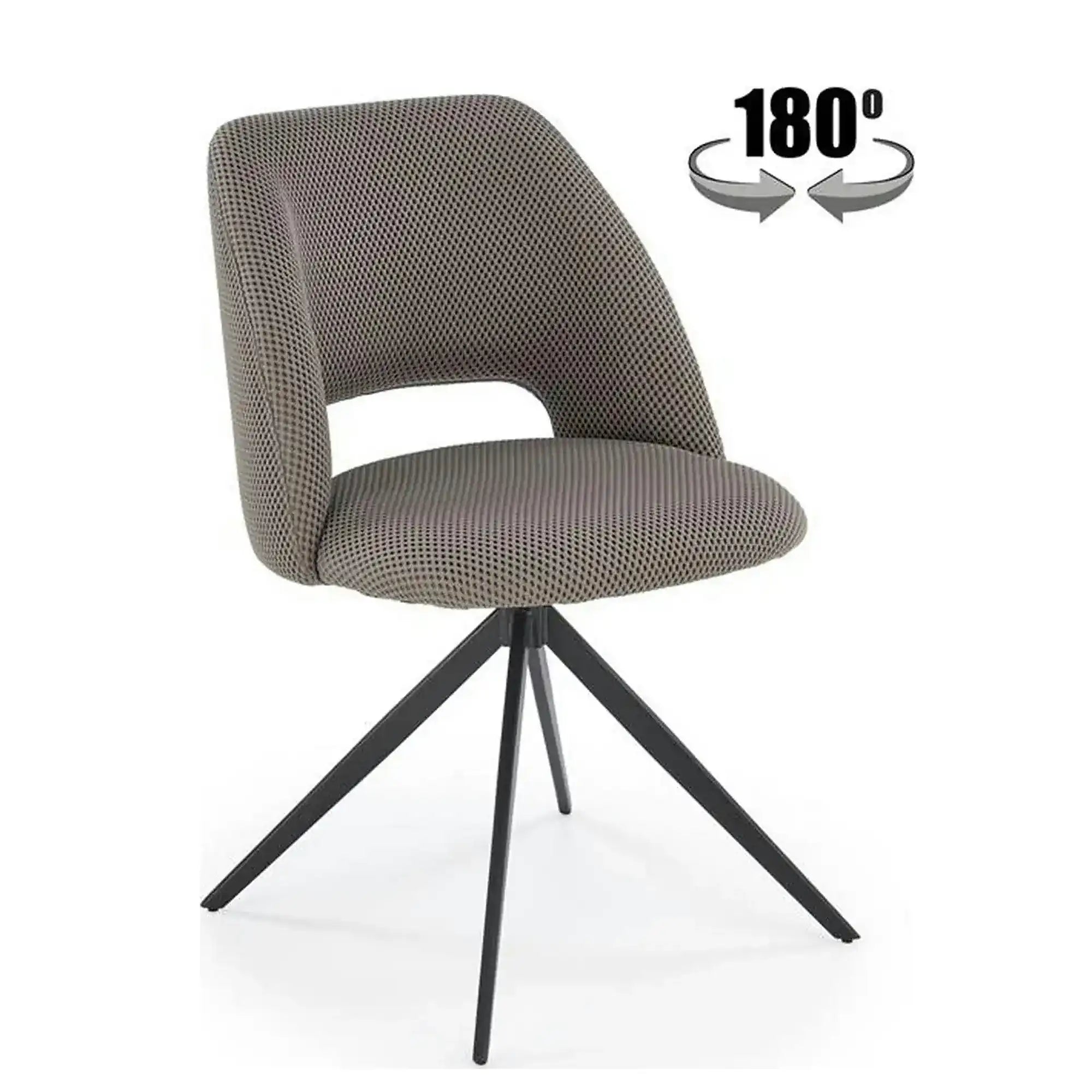 Scaun rotativ K546, gri/negru, panza/metal, 52x60x79 cm