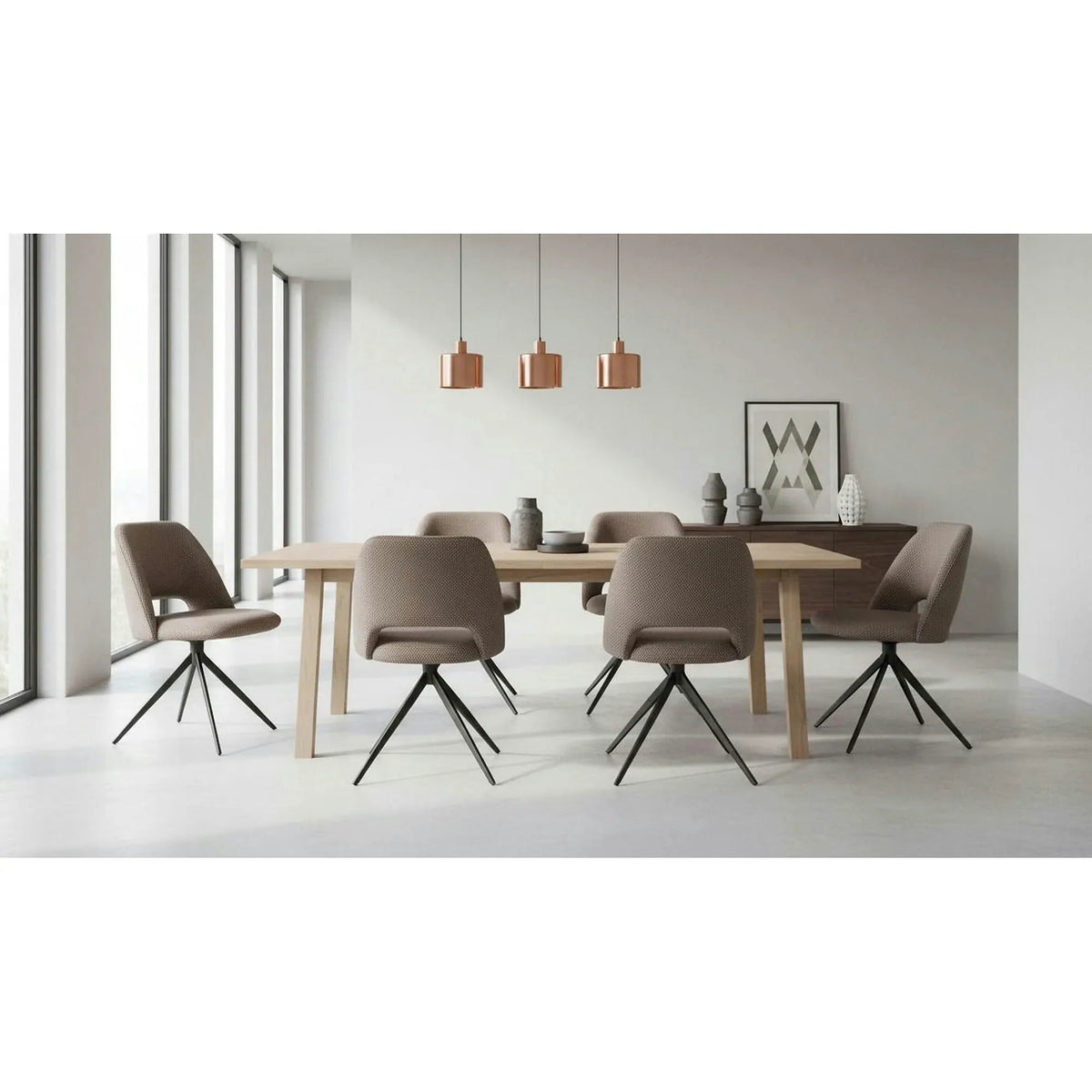 Scaun rotativ K546, gri/negru, panza/metal, 52x60x79 cm