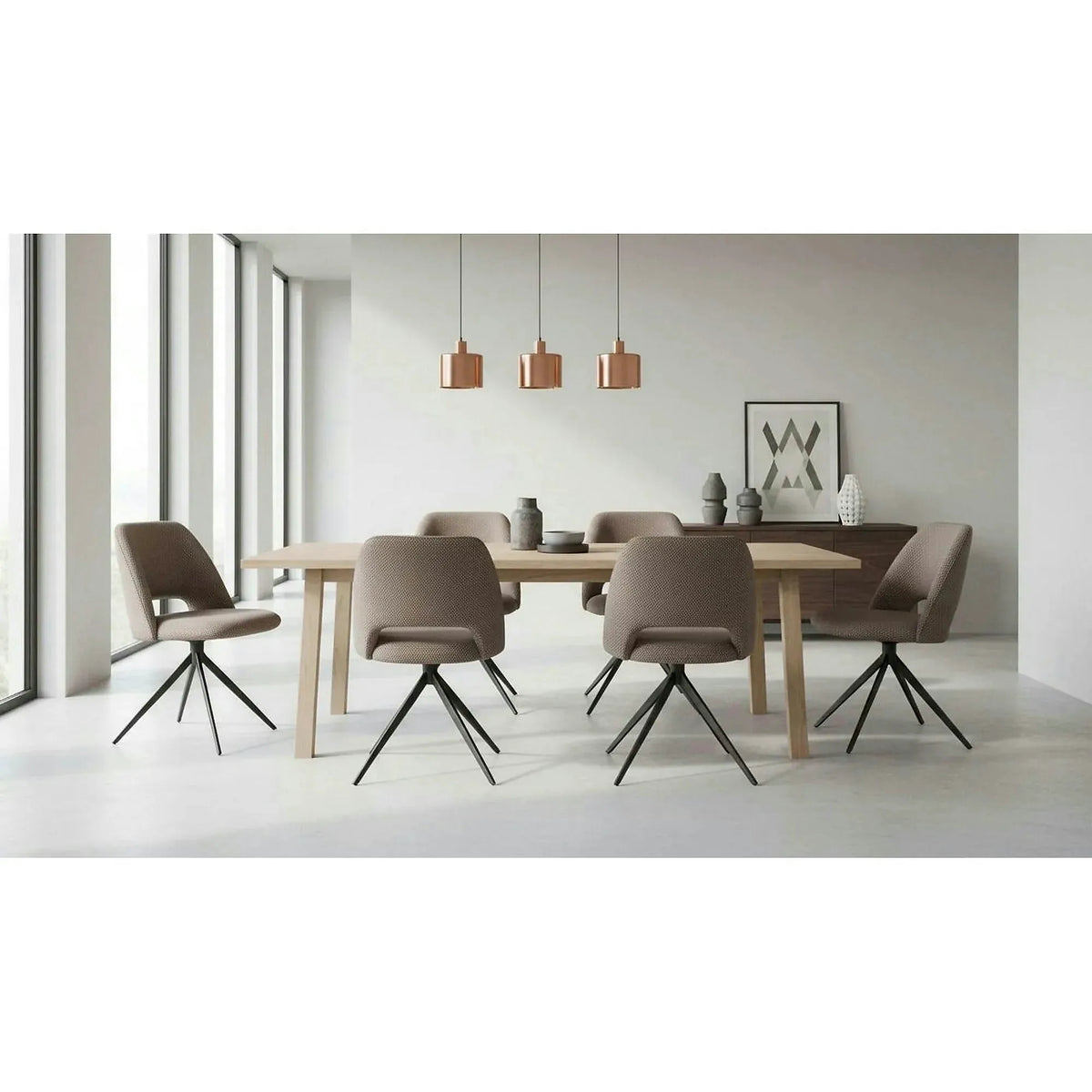 Scaun rotativ K546, gri/negru, panza/metal, 52x60x79 cm