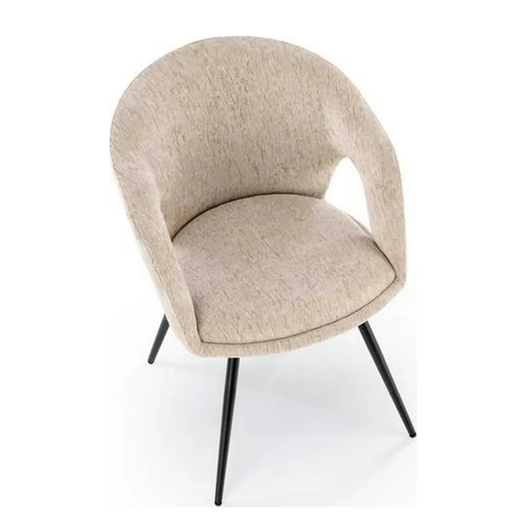 Scaun rotativ K550, bej/negru, stofa clasica/metal, 57x57x78 cm