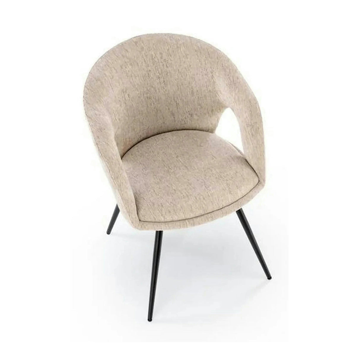 Scaun rotativ K550, bej/negru, stofa clasica/metal, 57x57x78 cm