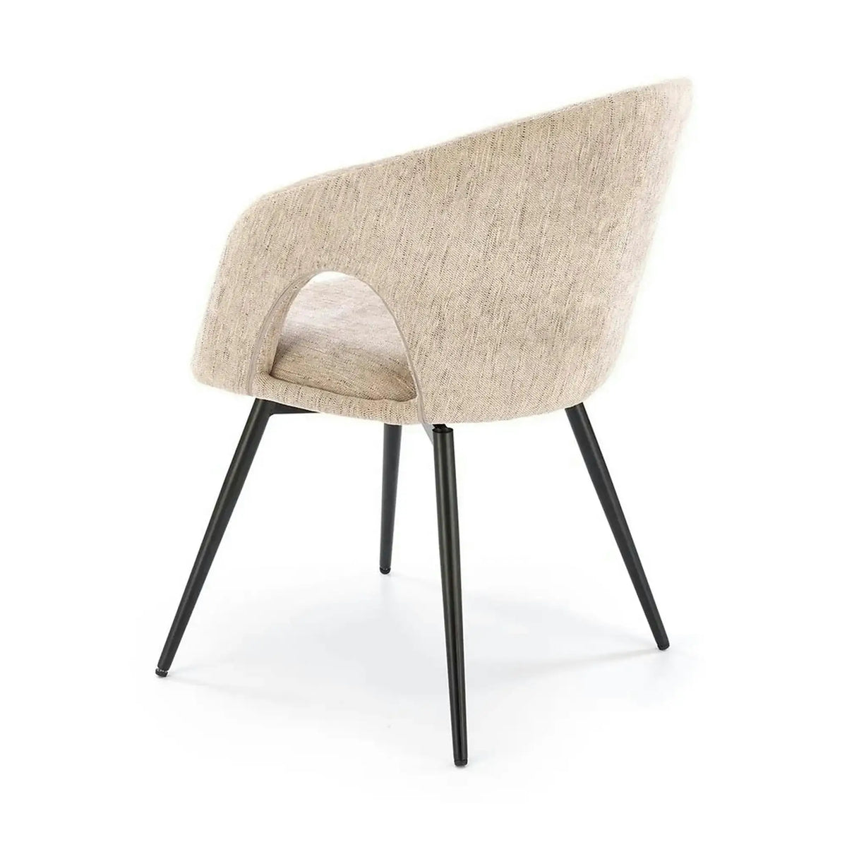 Scaun rotativ K550, bej/negru, stofa clasica/metal, 57x57x78 cm