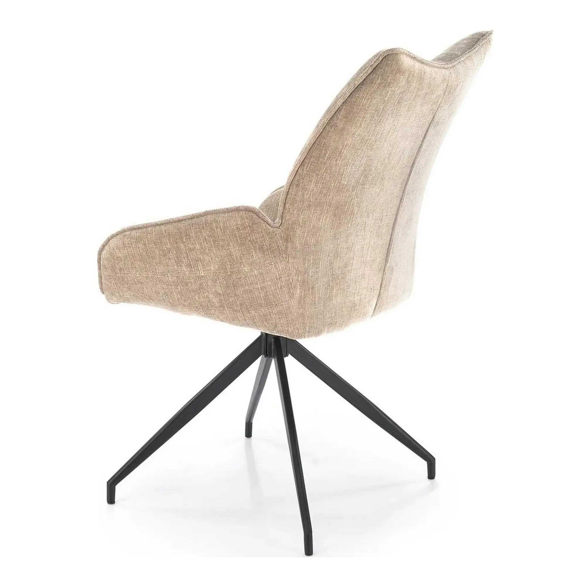 Scaun rotativ K553, bej/negru, stofa clasica/metal, 60x66x96 cm