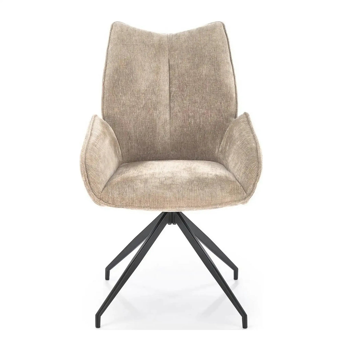 Scaun rotativ K553, bej/negru, stofa clasica/metal, 60x66x96 cm