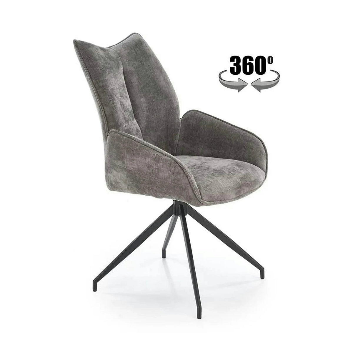 Scaun rotativ K553, gri/negru, stofa clasica/metal, 60x66x96 cm