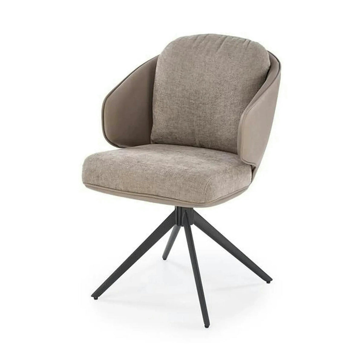 Scaun rotativ K554, gri/negru, stofa clasica/piele ecologica/metal, 58x67x90 cm