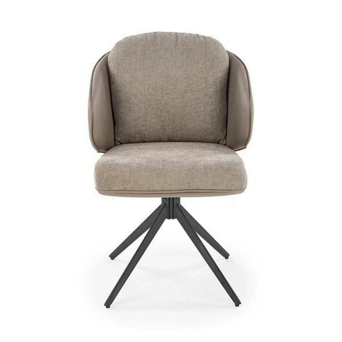 Scaun rotativ K554, gri/negru, stofa clasica/piele ecologica/metal, 58x67x90 cm