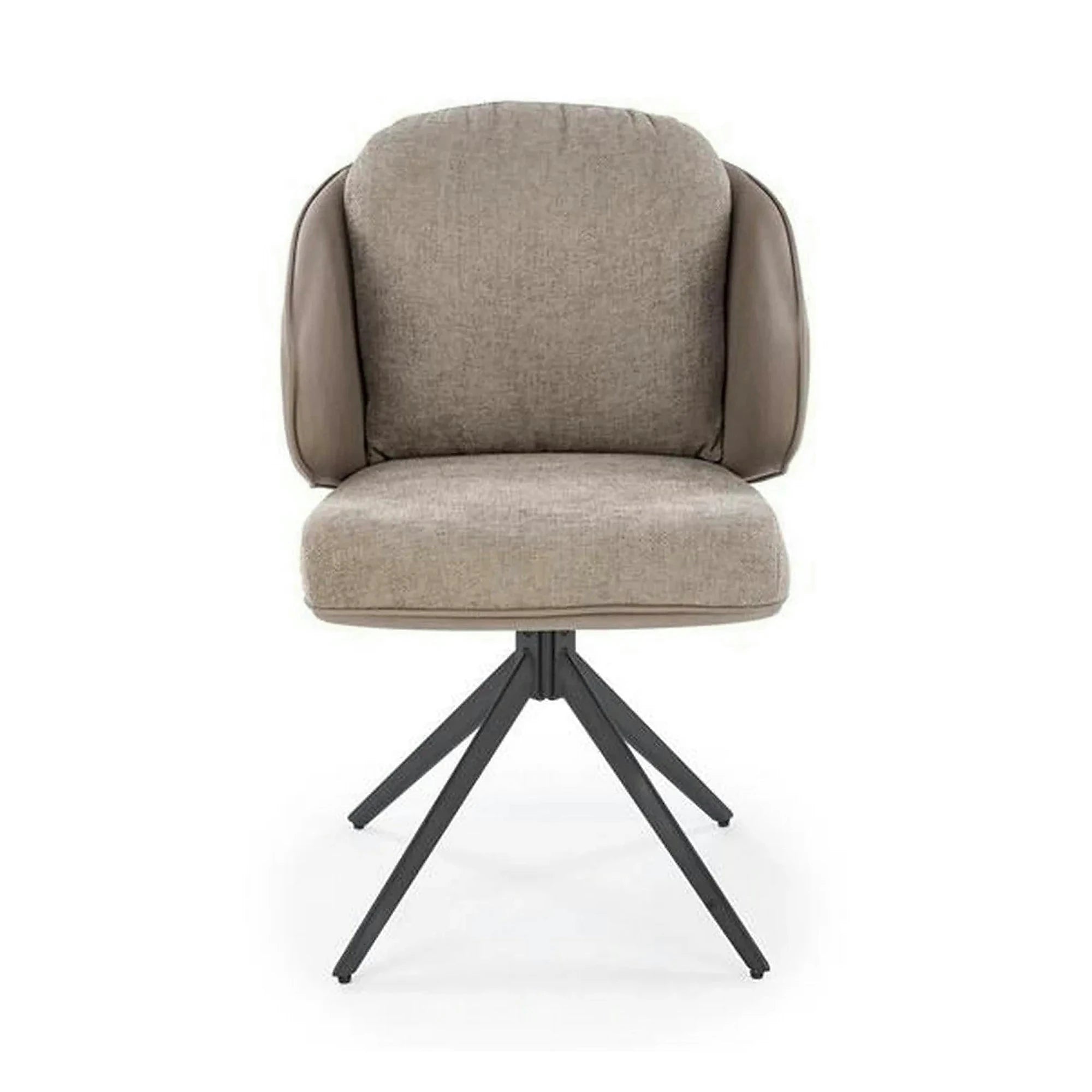 Scaun rotativ K554, gri/negru, stofa clasica/piele ecologica/metal, 58x67x90 cm