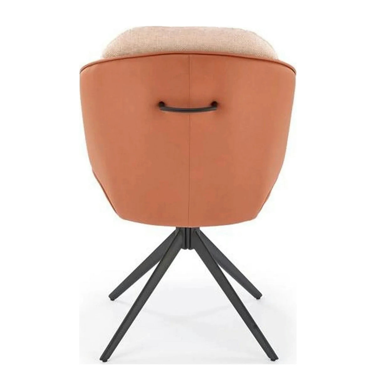 Scaun rotativ K554, maro/bej/negru, stofa clasica/piele ecologica/metal, 58x67x90 cm