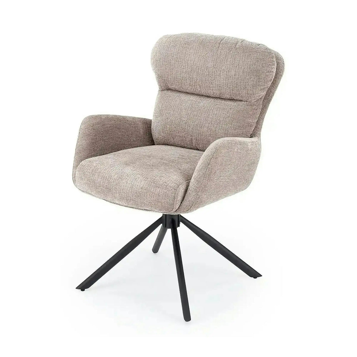 Scaun rotativ K593, gri/negru, stofa/metal, 56x54x89 cm