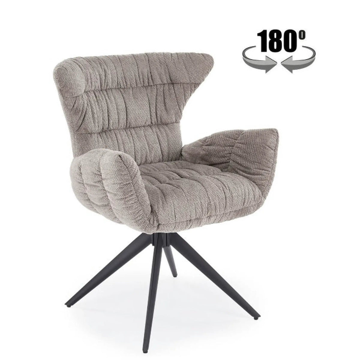 Scaun rotativ K595, gri/negru, stofa/metal, 68x66x88 cm