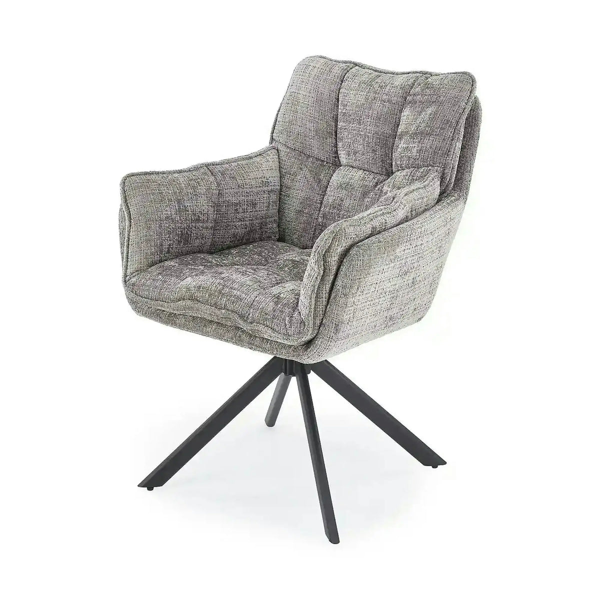 Scaun rotativ K597, gri/negru, stofa/metal, 70x67x90 cm