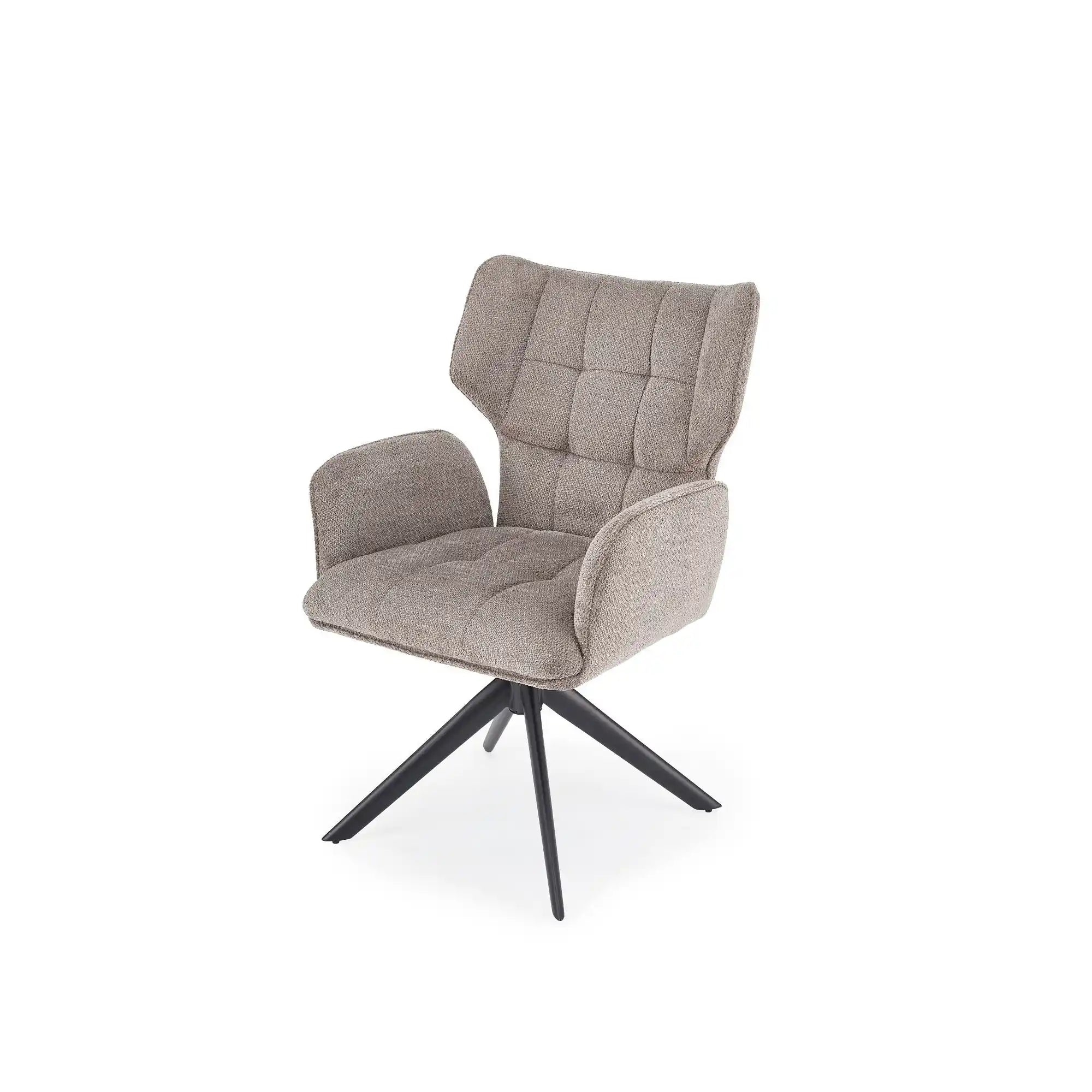 Scaun rotativ K601, gri/negru, stofa/metal, 57x64x90 cm