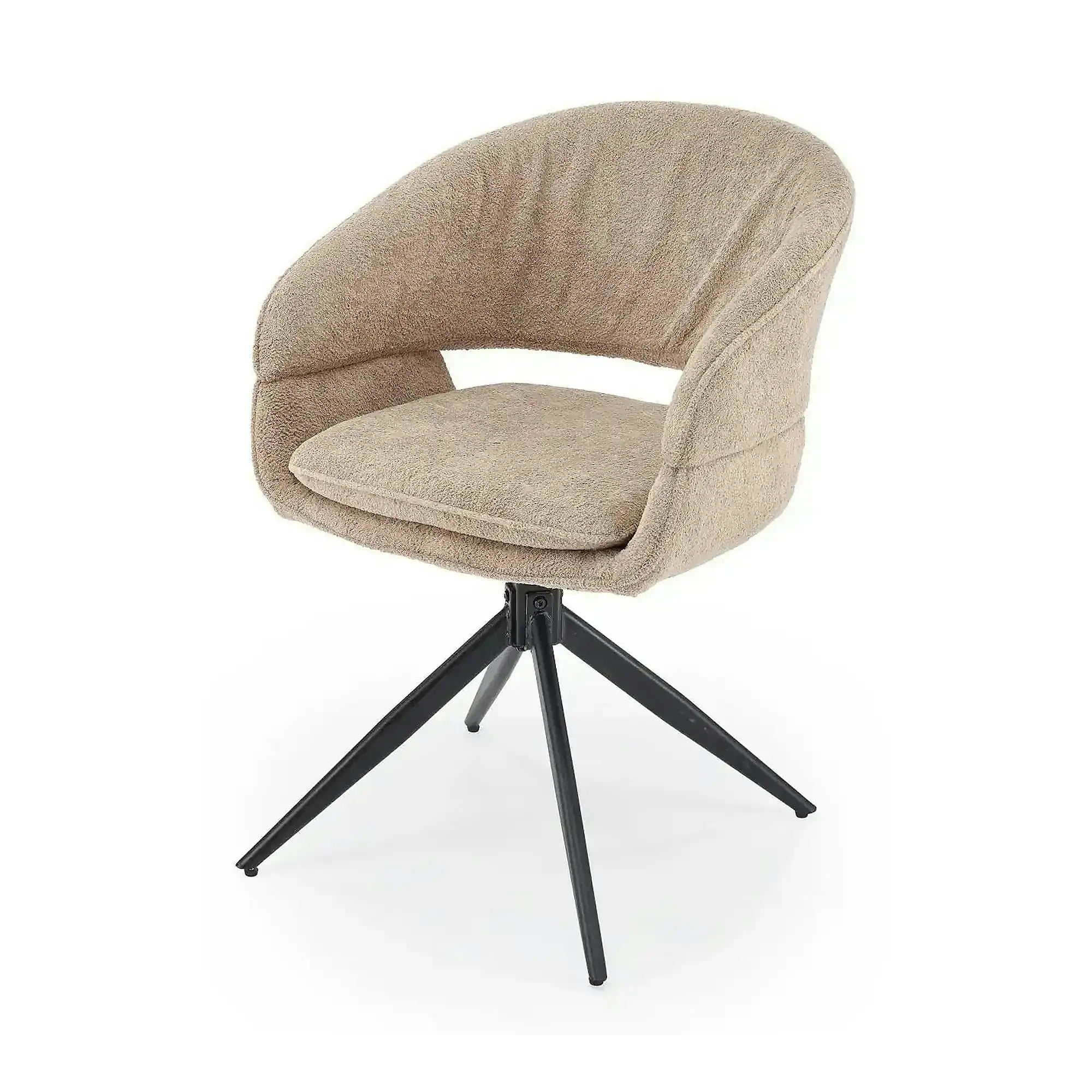 Scaun rotativ K602, cappuccino/negru, stofa/metal, 57x62x82 cm