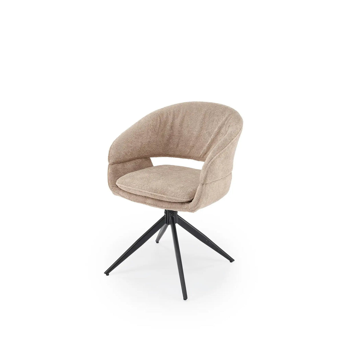 Scaun rotativ K602, cappuccino/negru, stofa/metal, 57x62x82 cm