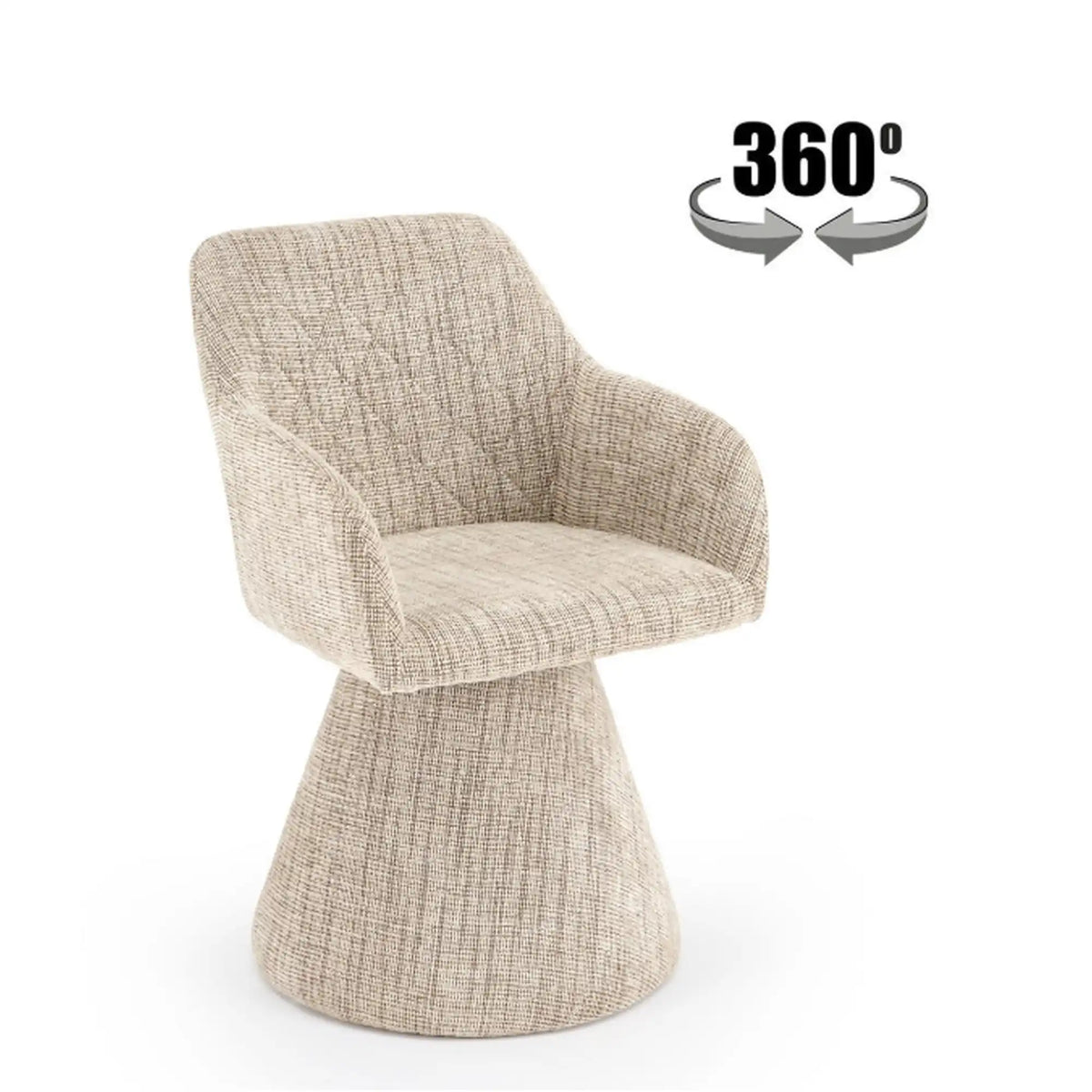 Scaun rotativ K603, stofa clasica bej, 55x55x85 cm