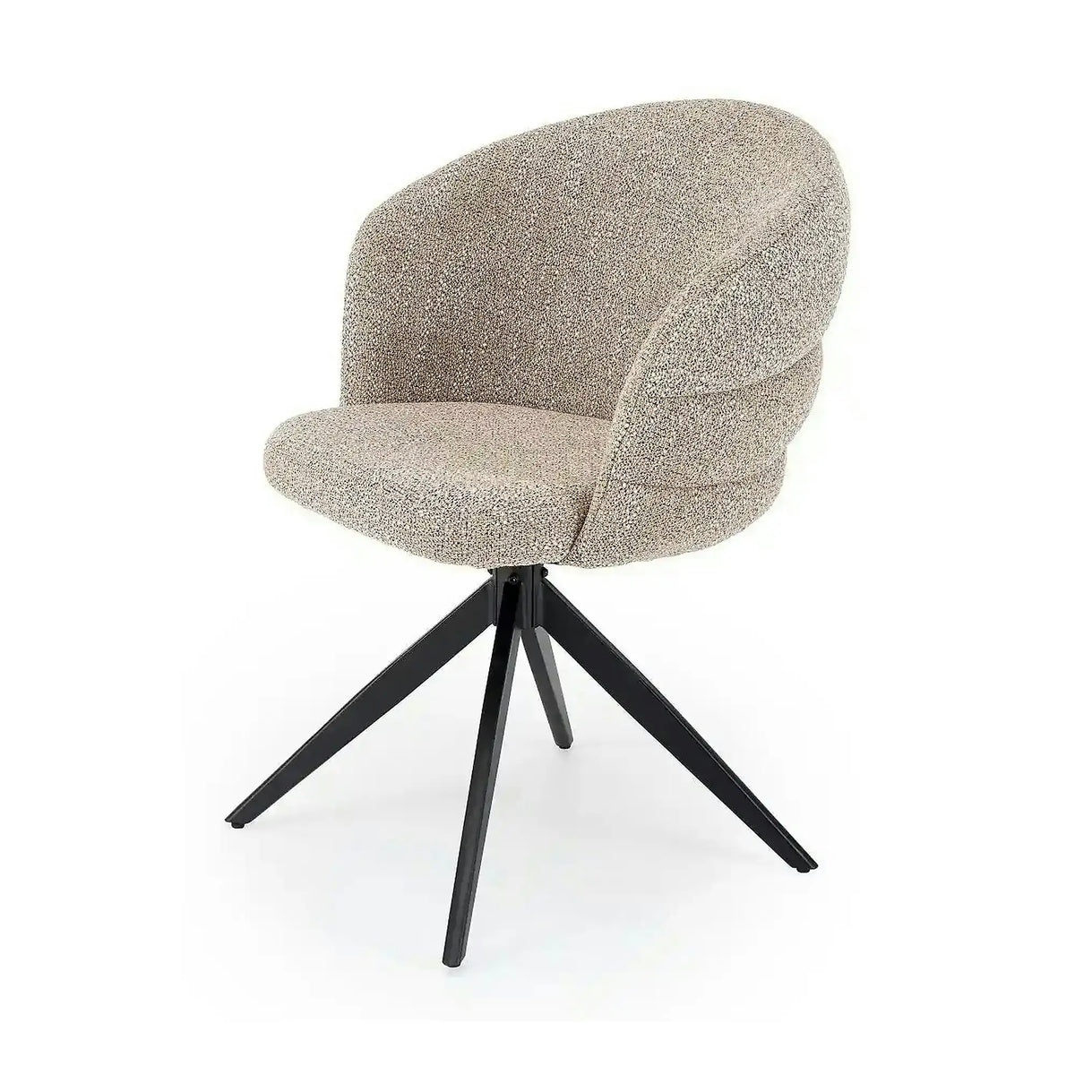 Scaun rotativ K604, bej/negru, stofa/metal, 65x62x85 cm