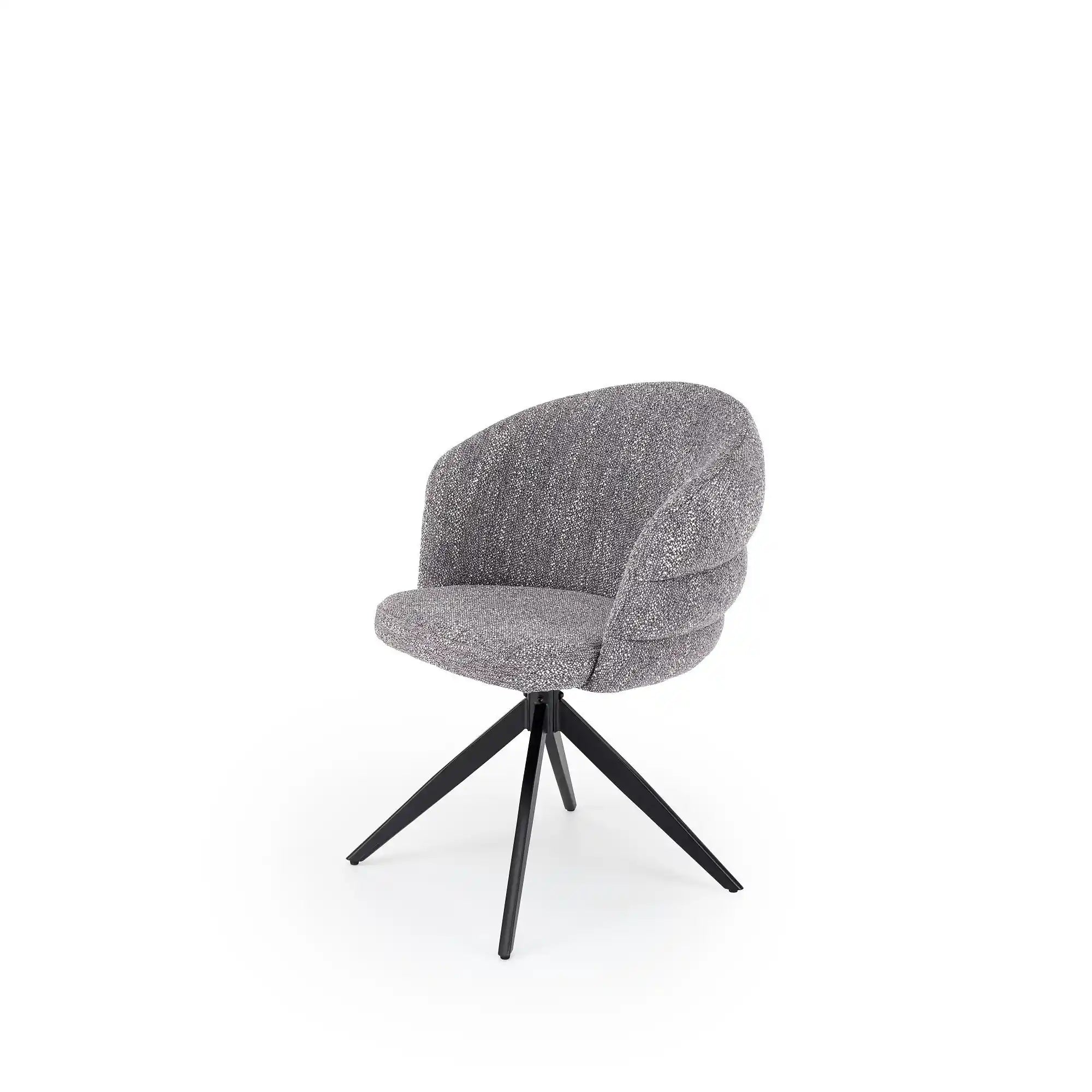 Scaun rotativ K604, gri/negru, stofa/metal, 65x62x85 cm