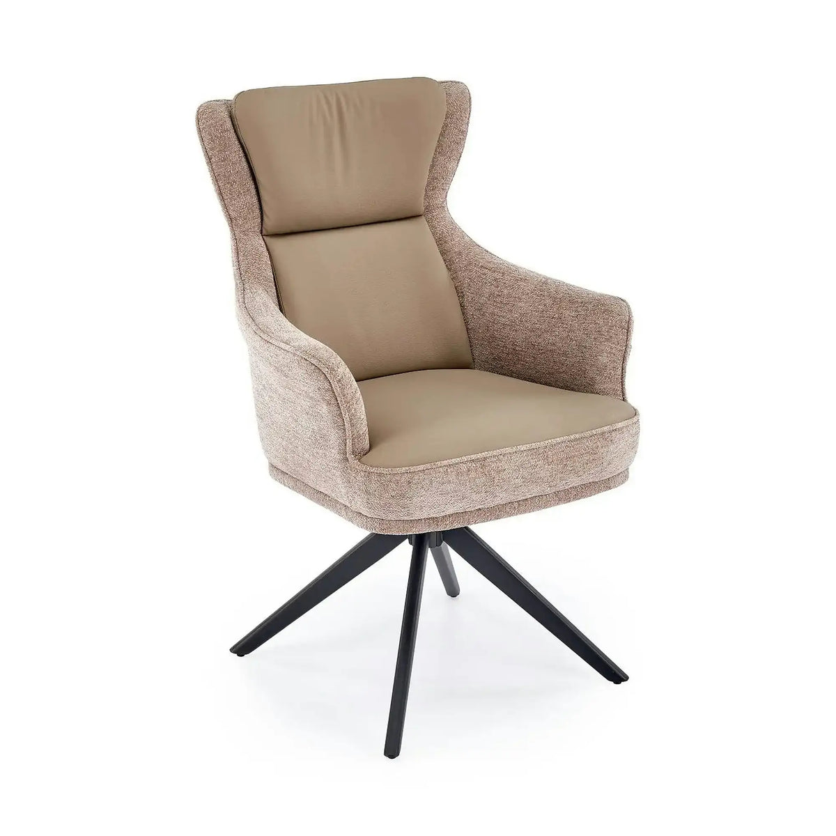 Scaun rotativ K611, grej, piele ecologica/stofa, 64x66x96 cm