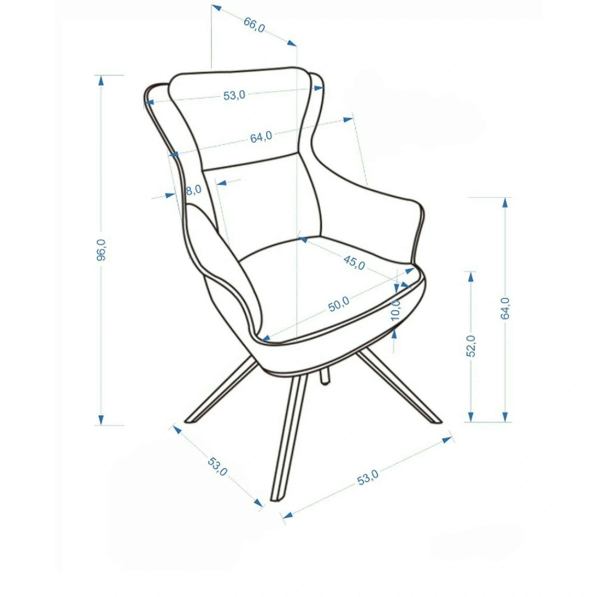 Scaun rotativ K611, grej, piele ecologica/stofa, 64x66x96 cm