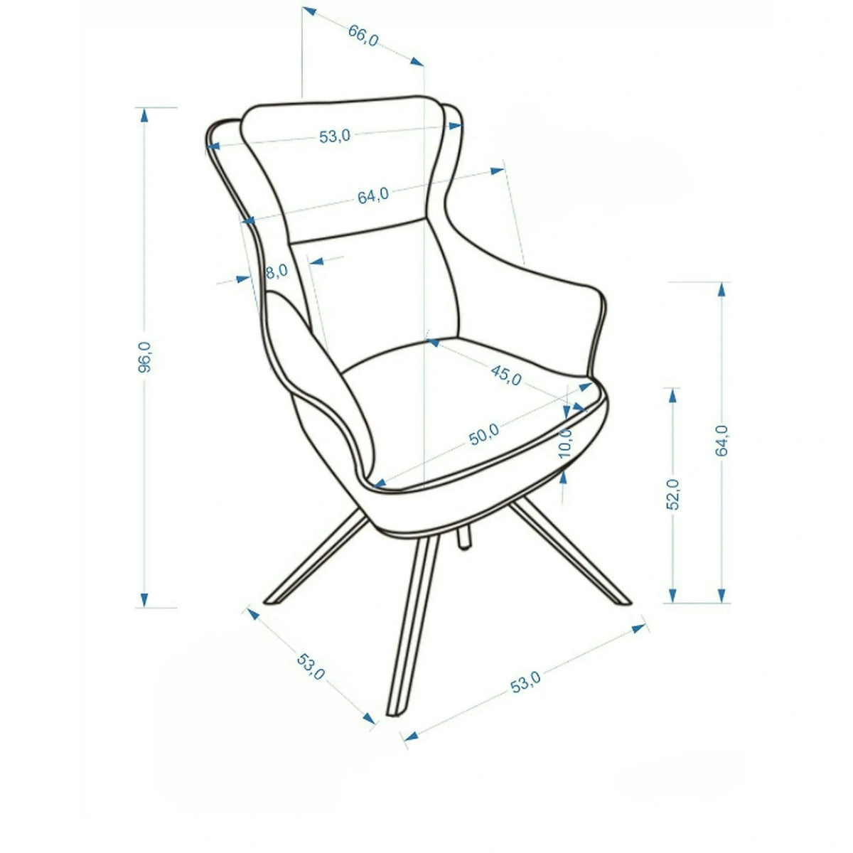 Scaun rotativ K611, maro, piele ecologica/stofa, 64x66x96 cm
