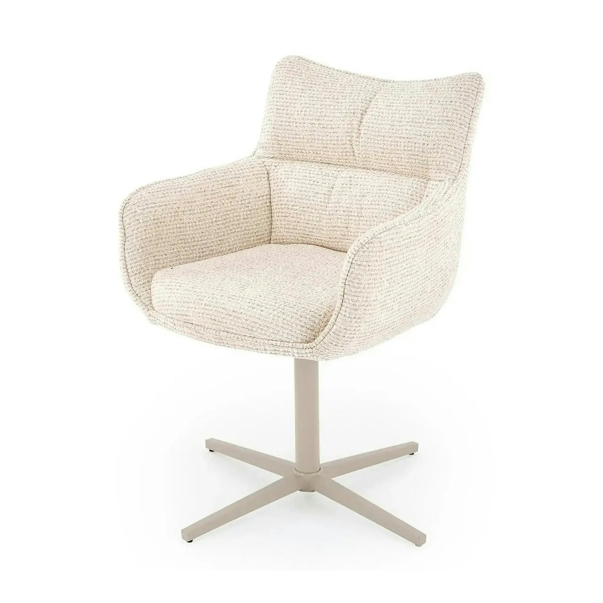 Scaun rotativ K614, bej/casmir, stofa/metal, 60x63x87 cm