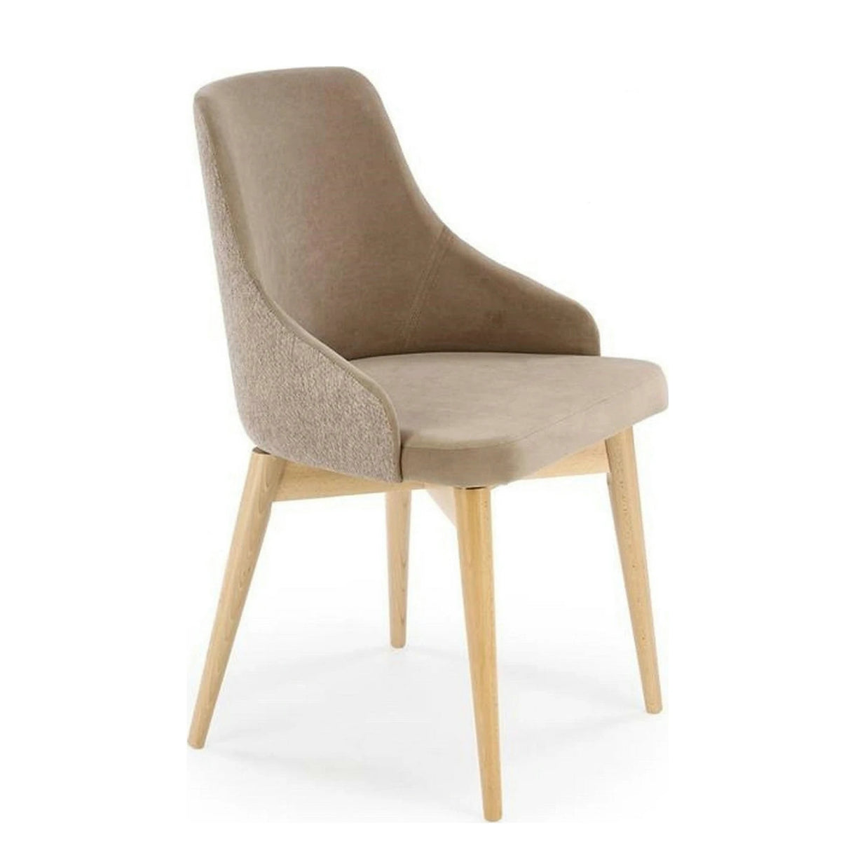 Scaun rotativ MALAGA, bej/stejar, stofa clasica/lemn, 50x53x79 cm