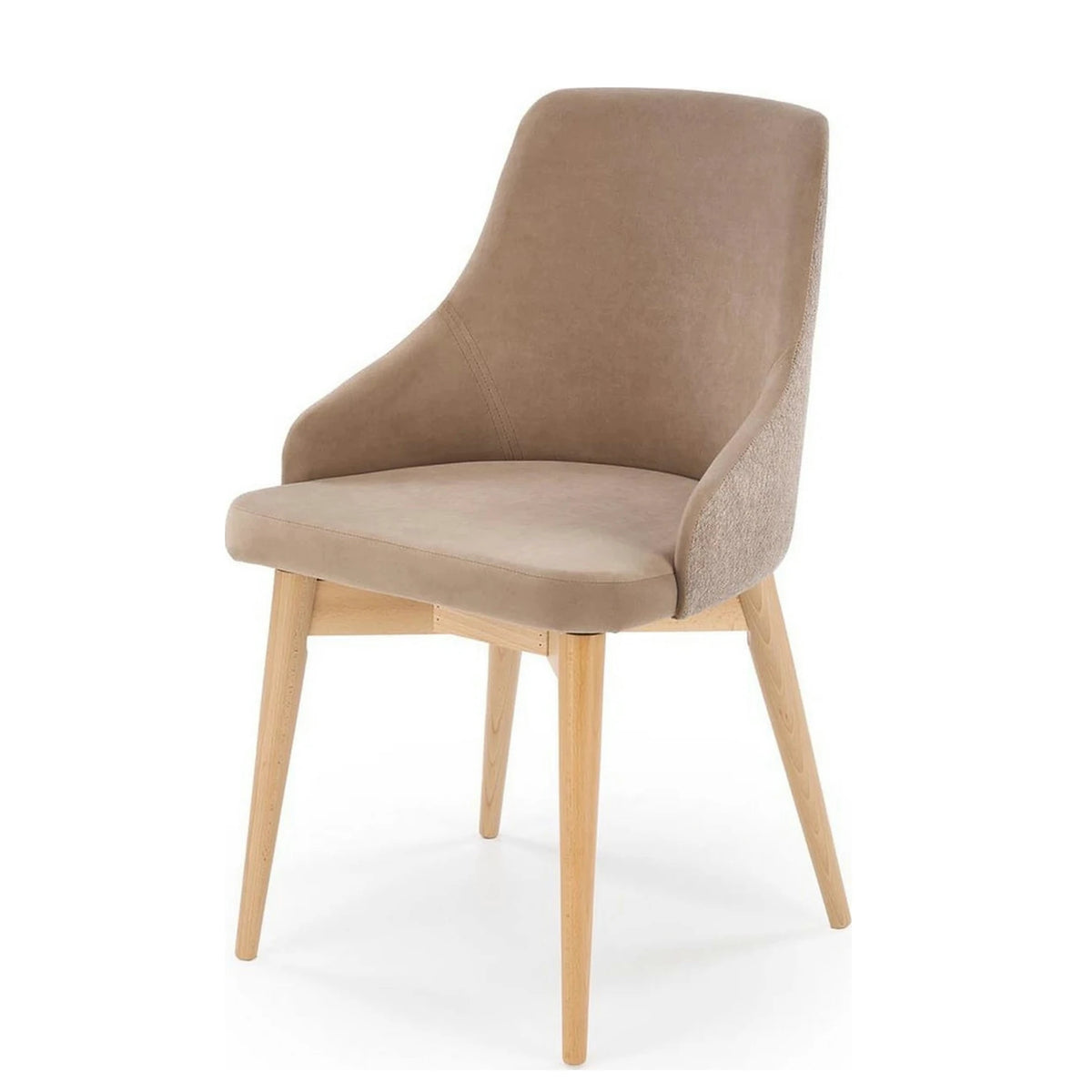 Scaun rotativ MALAGA, bej/stejar, stofa clasica/lemn, 50x53x79 cm