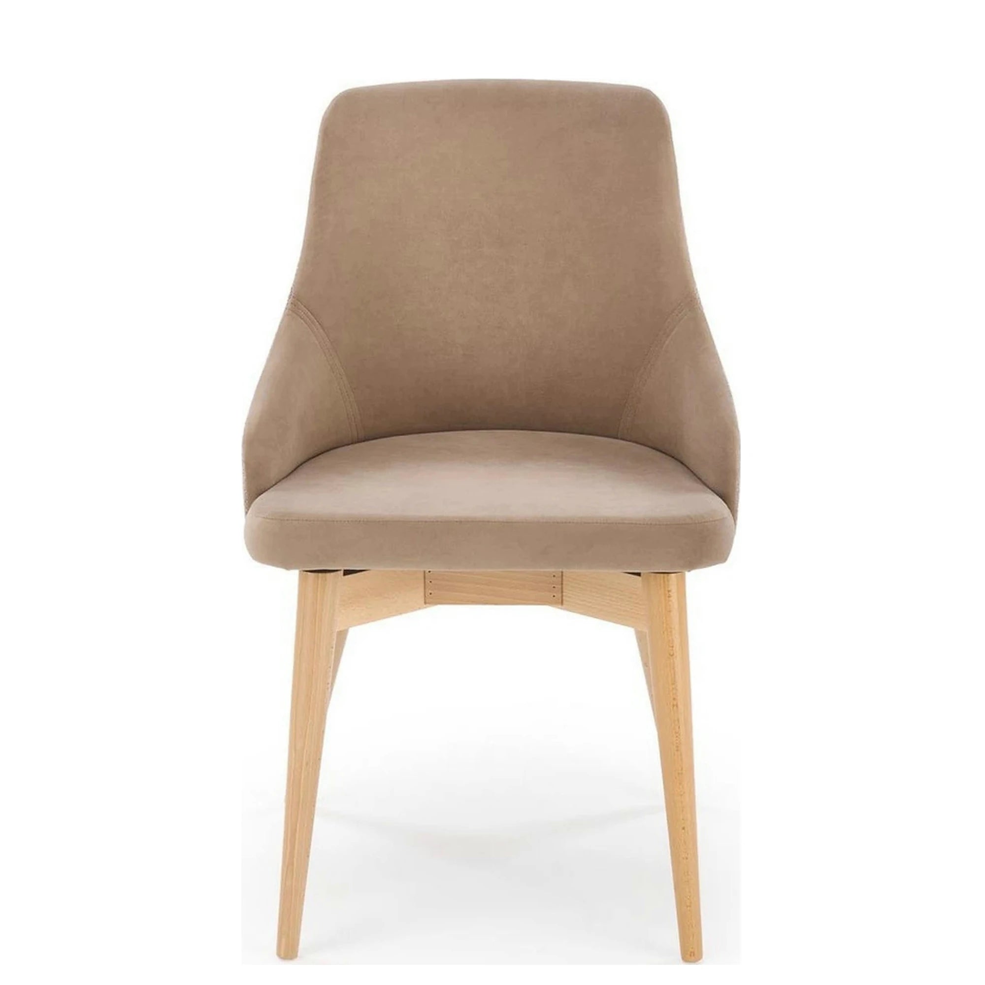 Scaun rotativ MALAGA, bej/stejar, stofa clasica/lemn, 50x53x79 cm