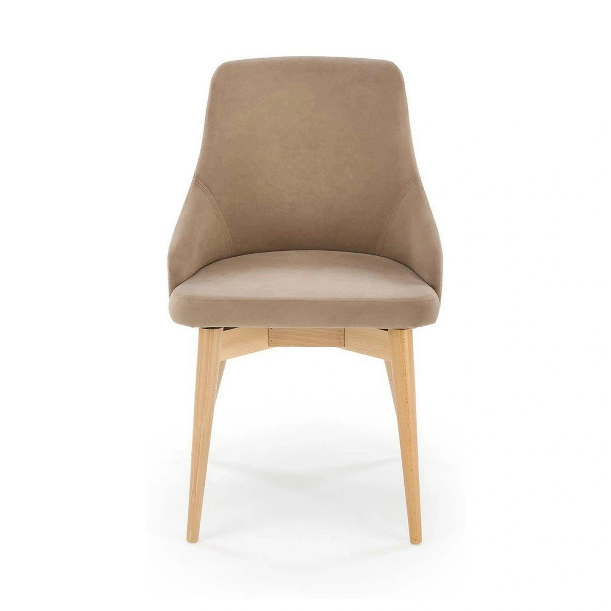 Scaun rotativ MALAGA, bej/stejar, stofa clasica/lemn, 50x53x79 cm