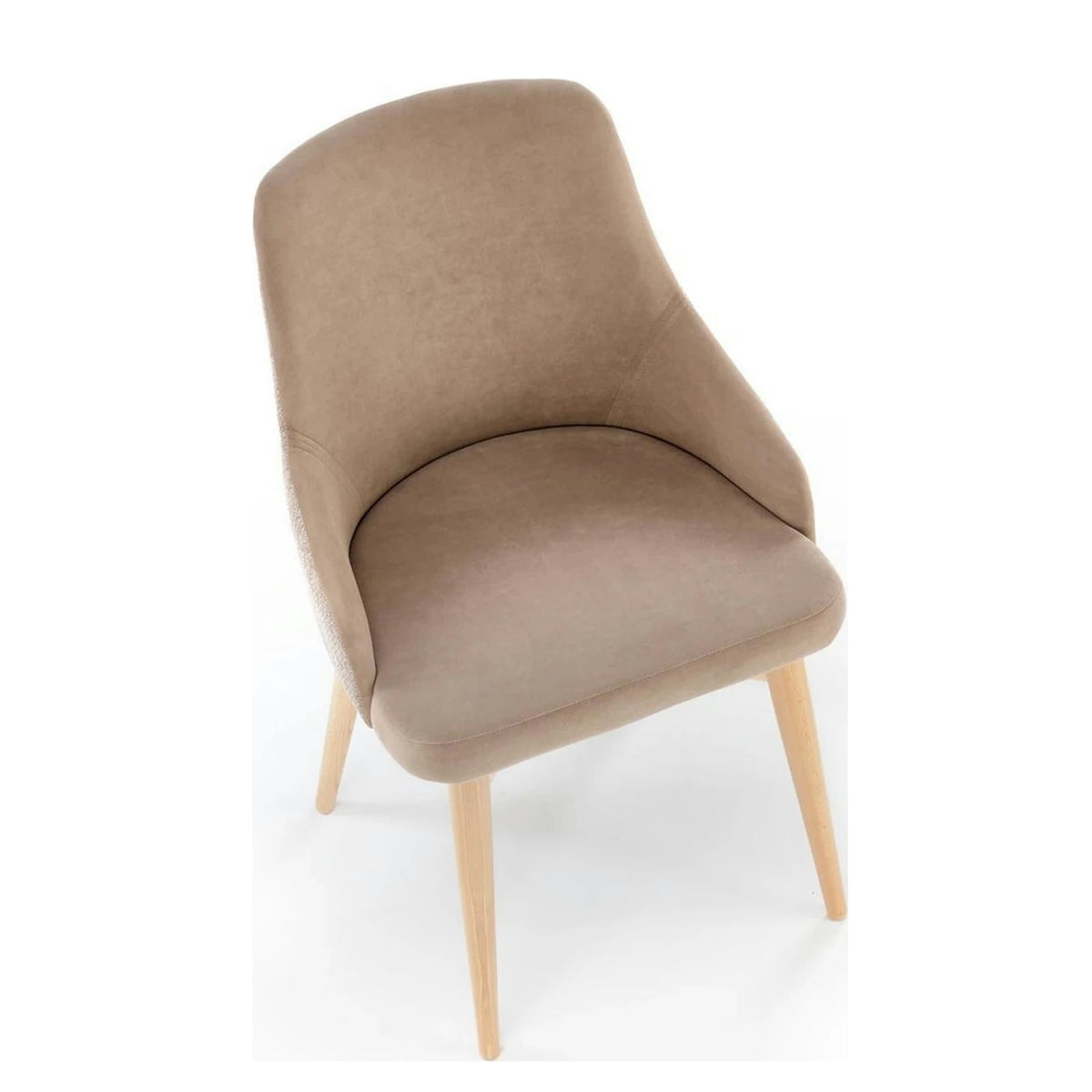 Scaun rotativ MALAGA, bej/stejar, stofa clasica/lemn, 50x53x79 cm