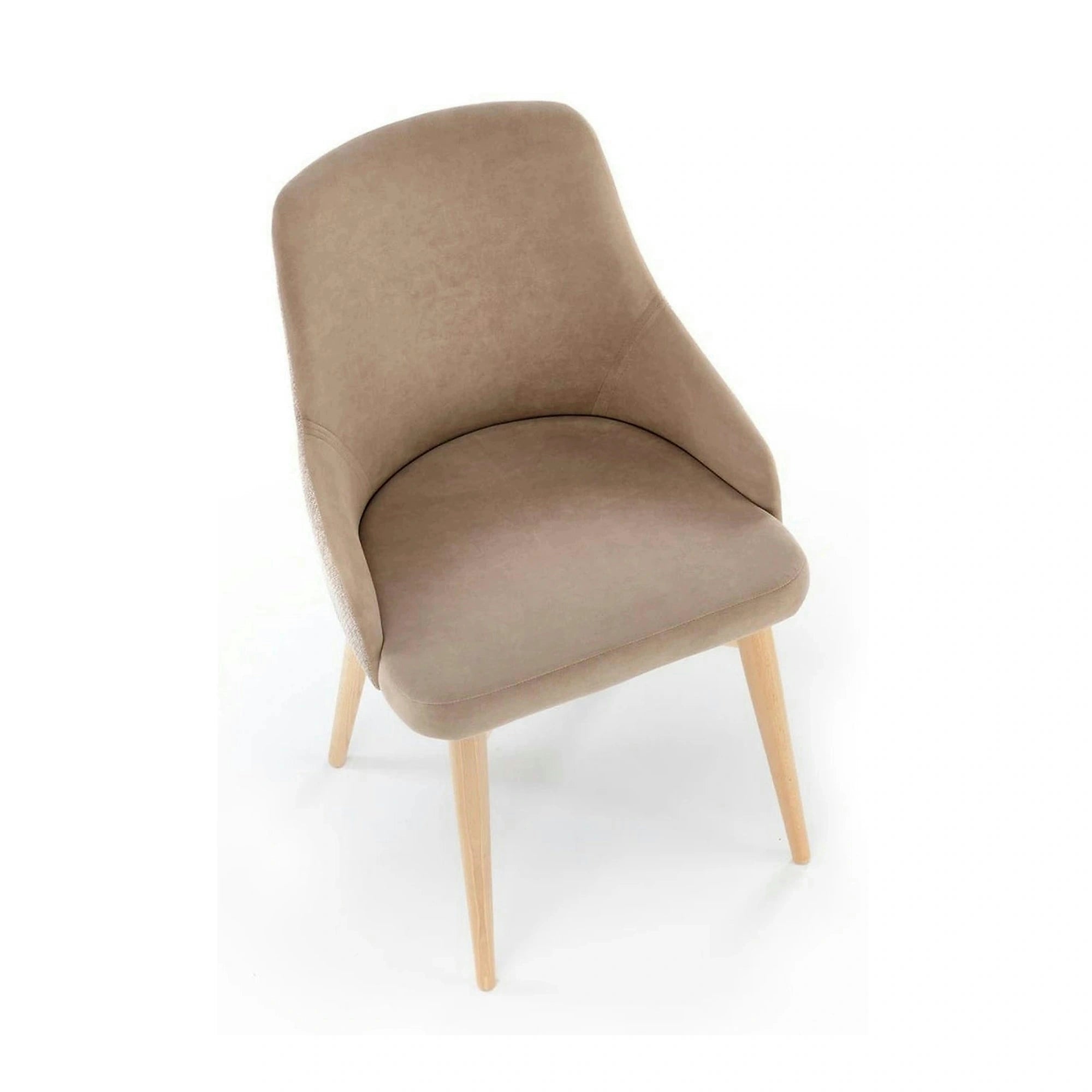Scaun rotativ MALAGA, bej/stejar, stofa clasica/lemn, 50x53x79 cm