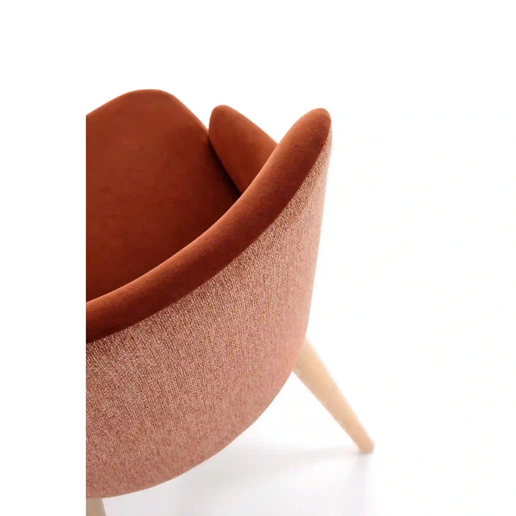 Scaun rotativ MALAGA, caramiziu/stejar, stofa clasica/lemn, 50x53x79 cm