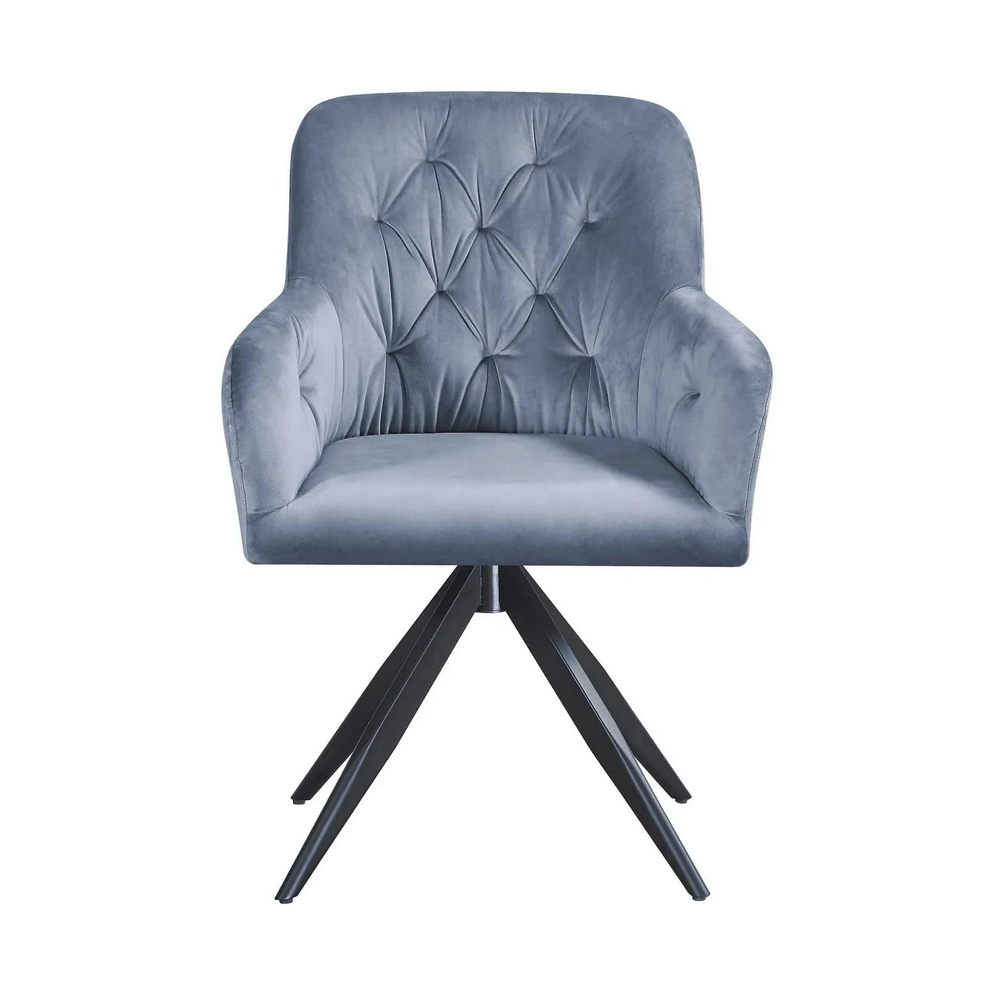 Scaun rotativ MAX, albastru deschis/negru, stofa catifelata/metal, 61x61x85 cm