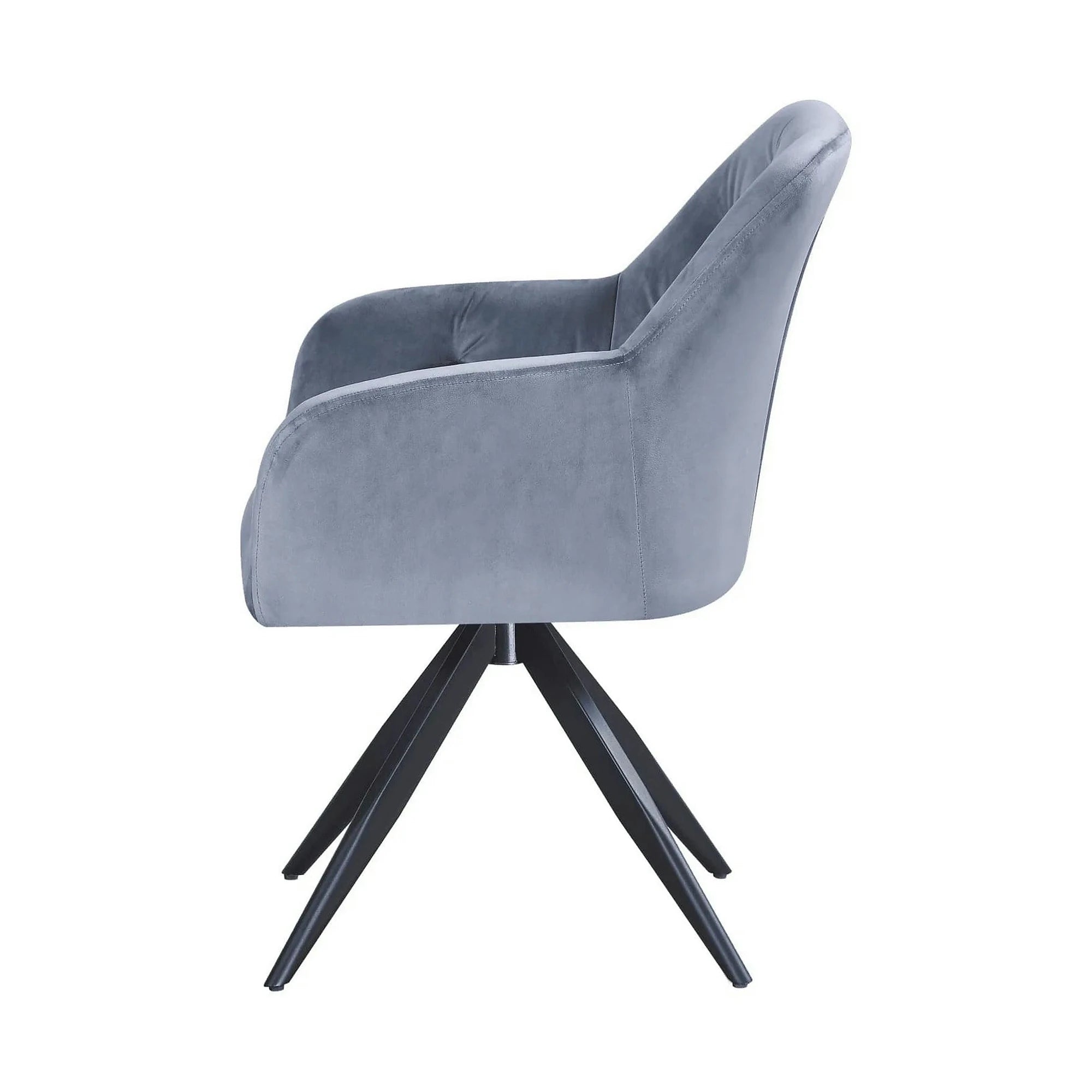 Scaun rotativ MAX, albastru deschis/negru, stofa catifelata/metal, 61x61x85 cm