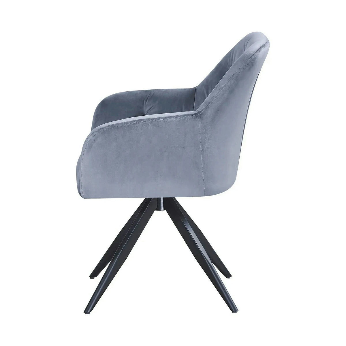 Scaun rotativ MAX, albastru deschis/negru, stofa catifelata/metal, 61x61x85 cm