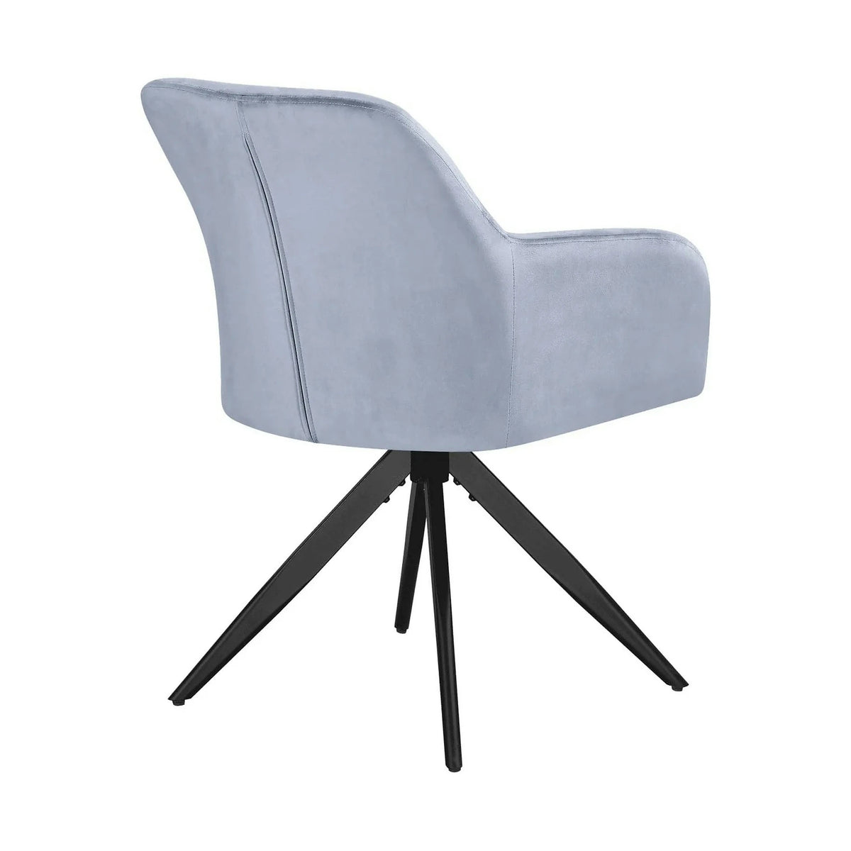 Scaun rotativ MAX, albastru deschis/negru, stofa catifelata/metal, 61x61x85 cm